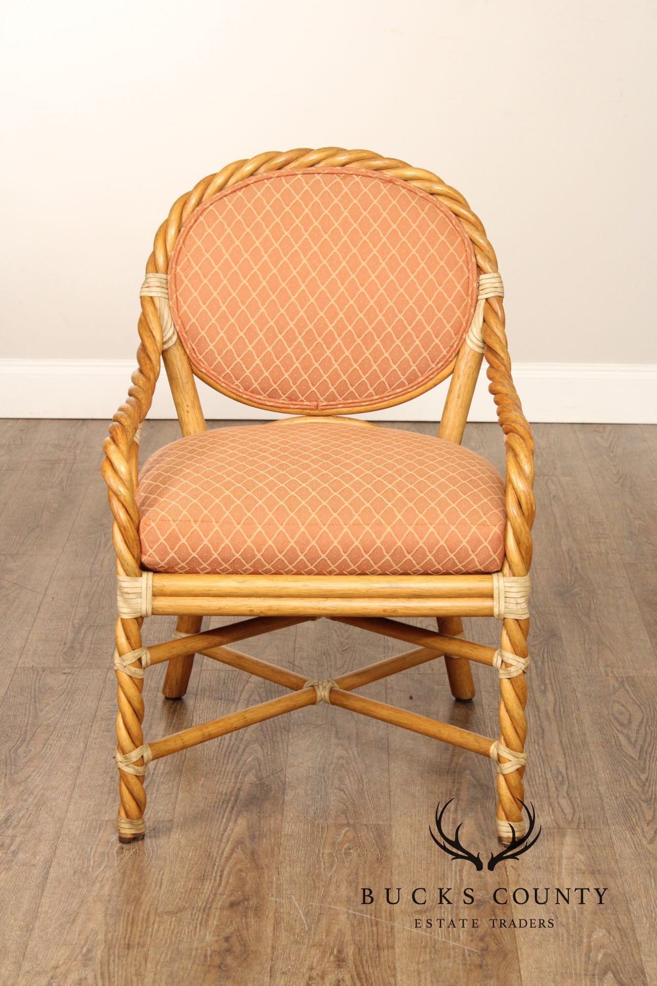 McGuire Set of Four Rattan Armchairs