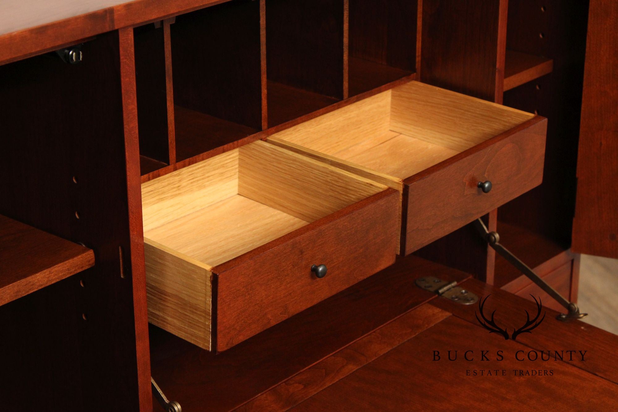Stickley Mission Collection Harvey Ellis Inlaid Cherry Drop Front Desk