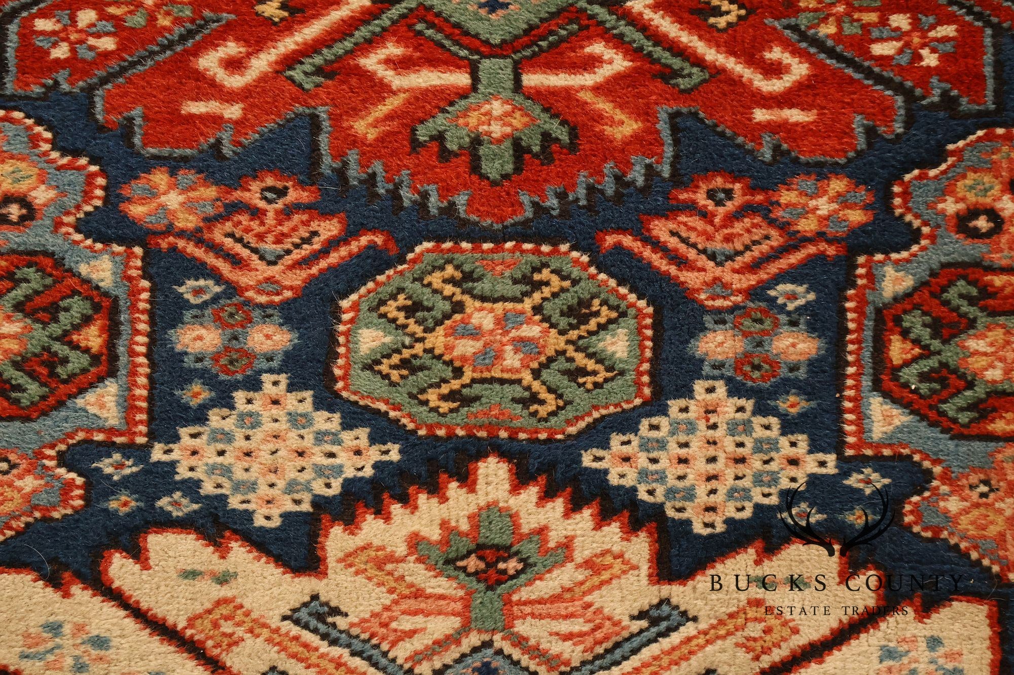 Vintage Hand Tied Wool Kazak Tribal Long Runner Rug