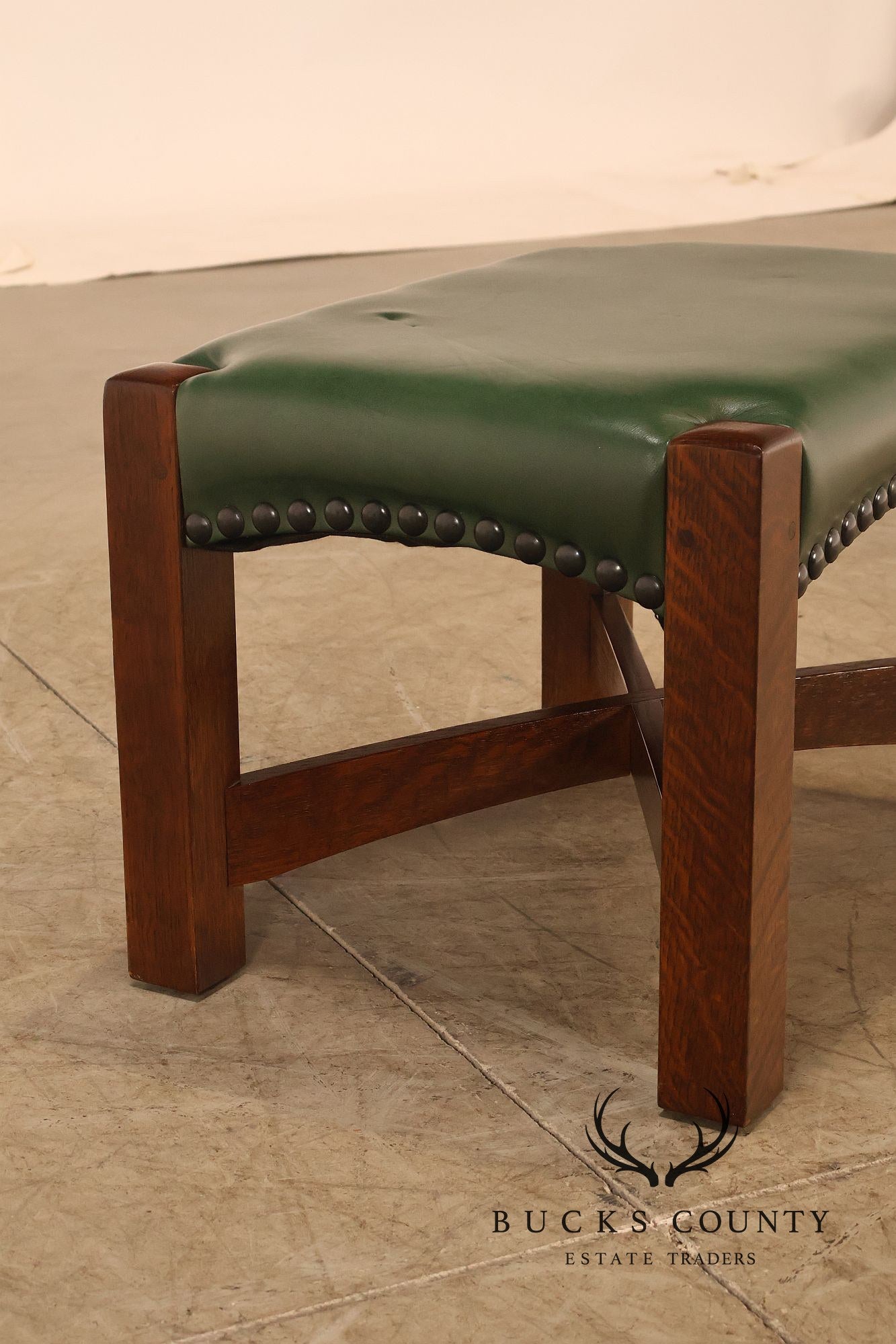 Stickley Mission Collection Oak and Leather Eastwood Footstool