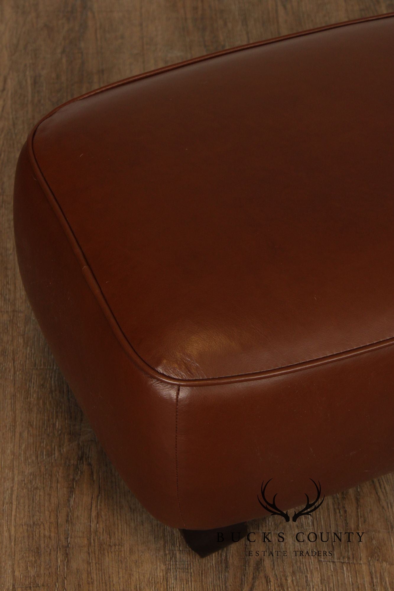 Precedent Traditional Pair of Leather Ottomans