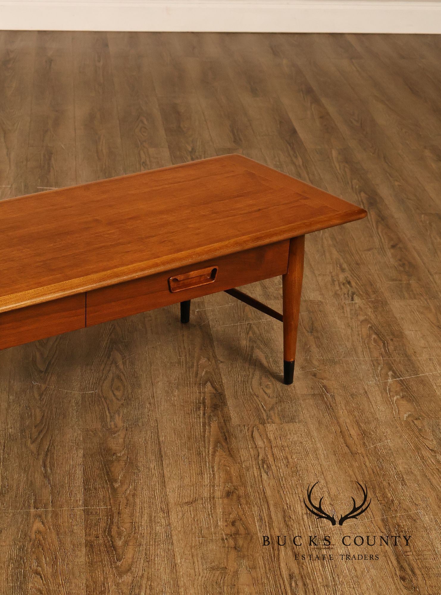 Lane Acclaim Mid Century Modern Walnut Single Drawer Rectangular Coffee Table