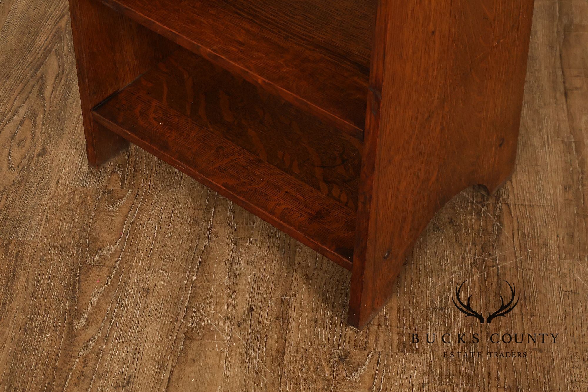Antique Arts And Crafts Book Trough Magazine Stand