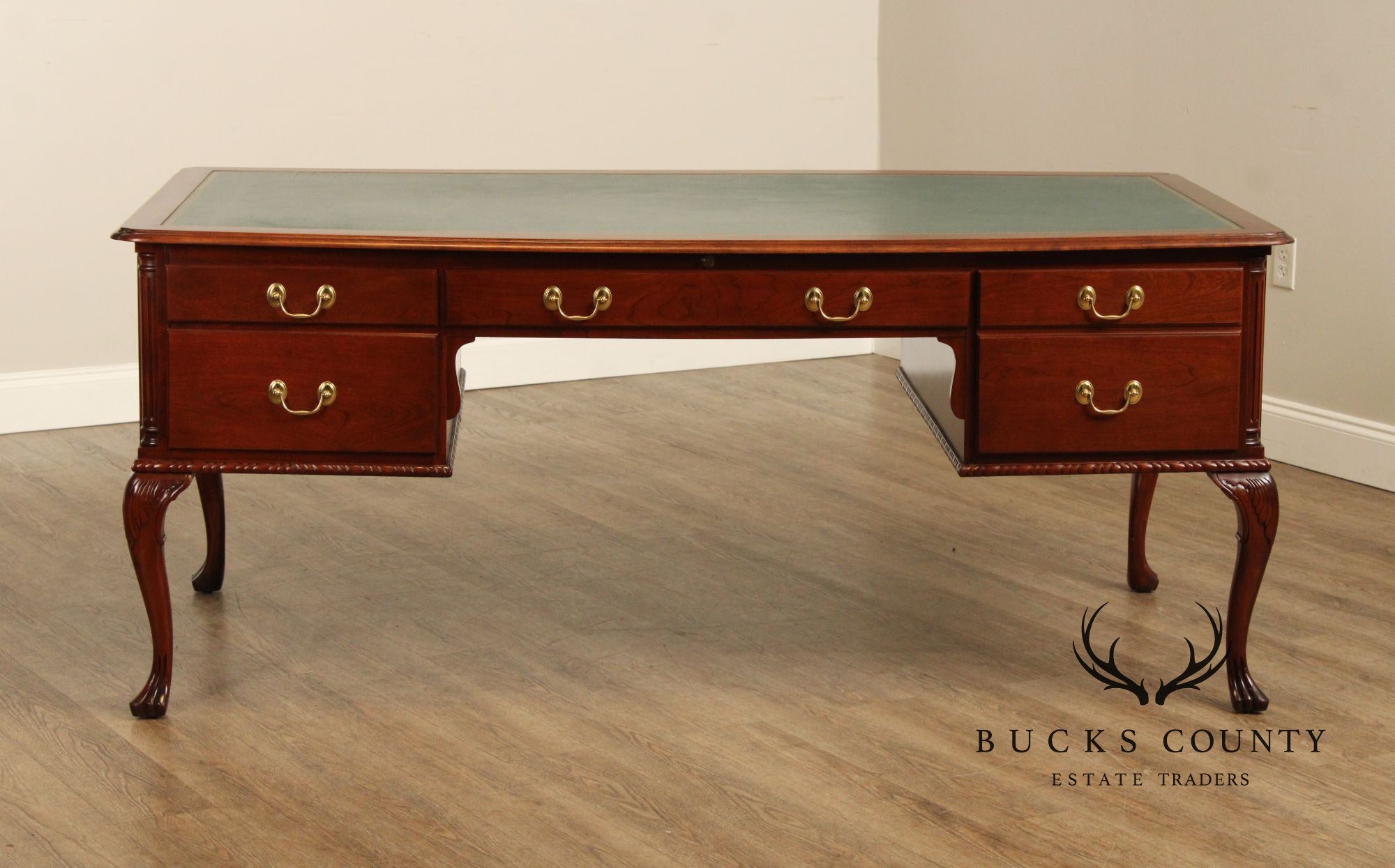 Harden Georgian Style Cherry Leather Top Executive Writing Desk
