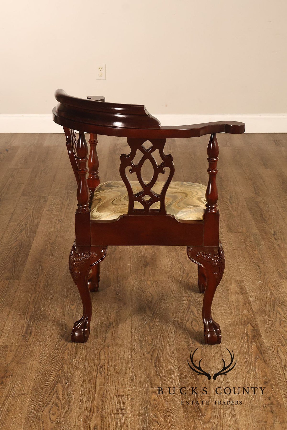 Statesville Chippendale Style Mahogany Corner Chair
