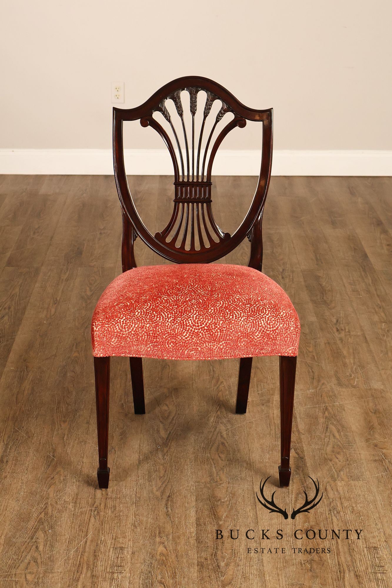 Stickley Federal Mahogany Set Of Eight Shield Back Dining Chairs