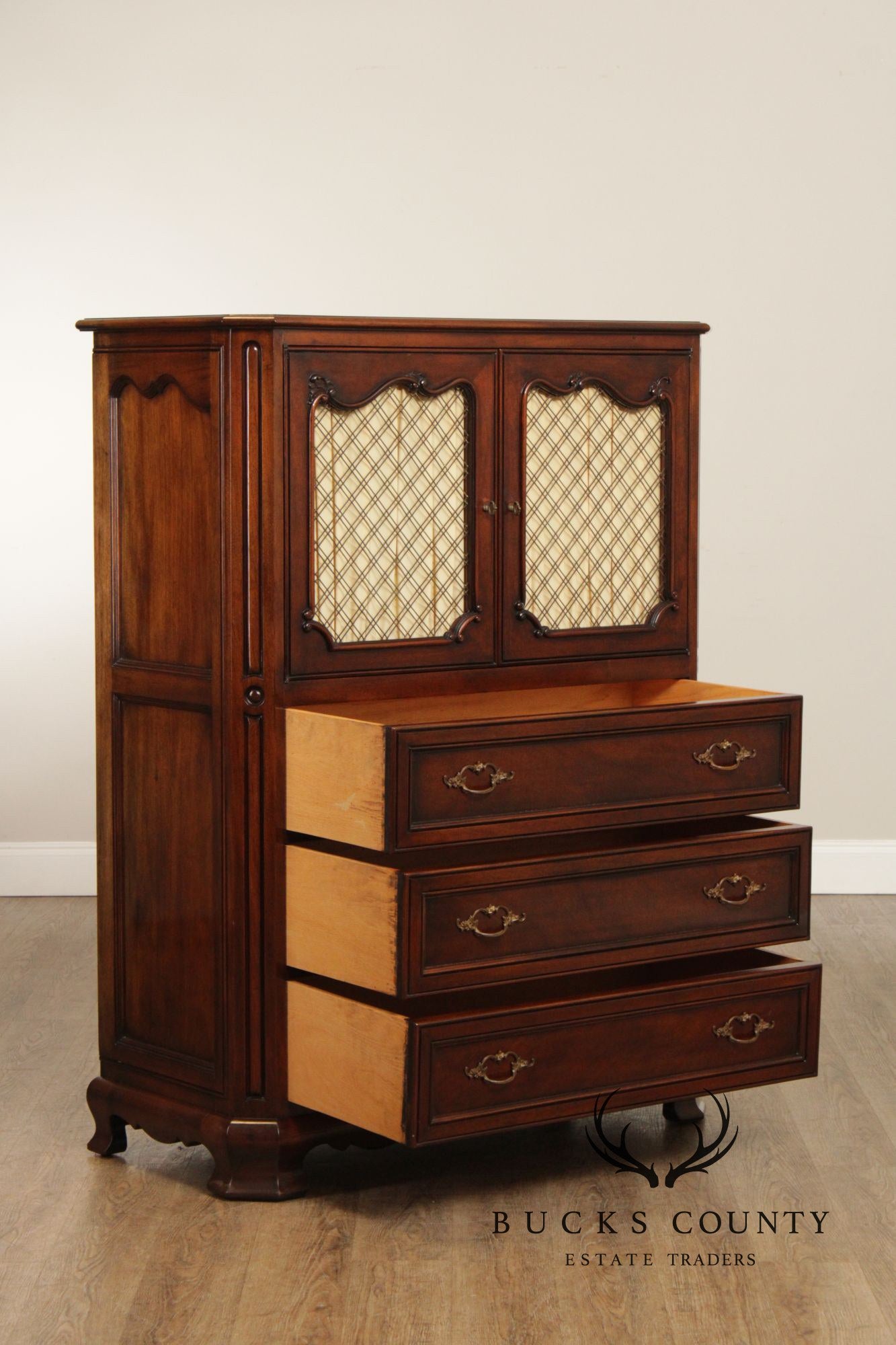 French Country Style Mahogany Armoire or Tall Chest