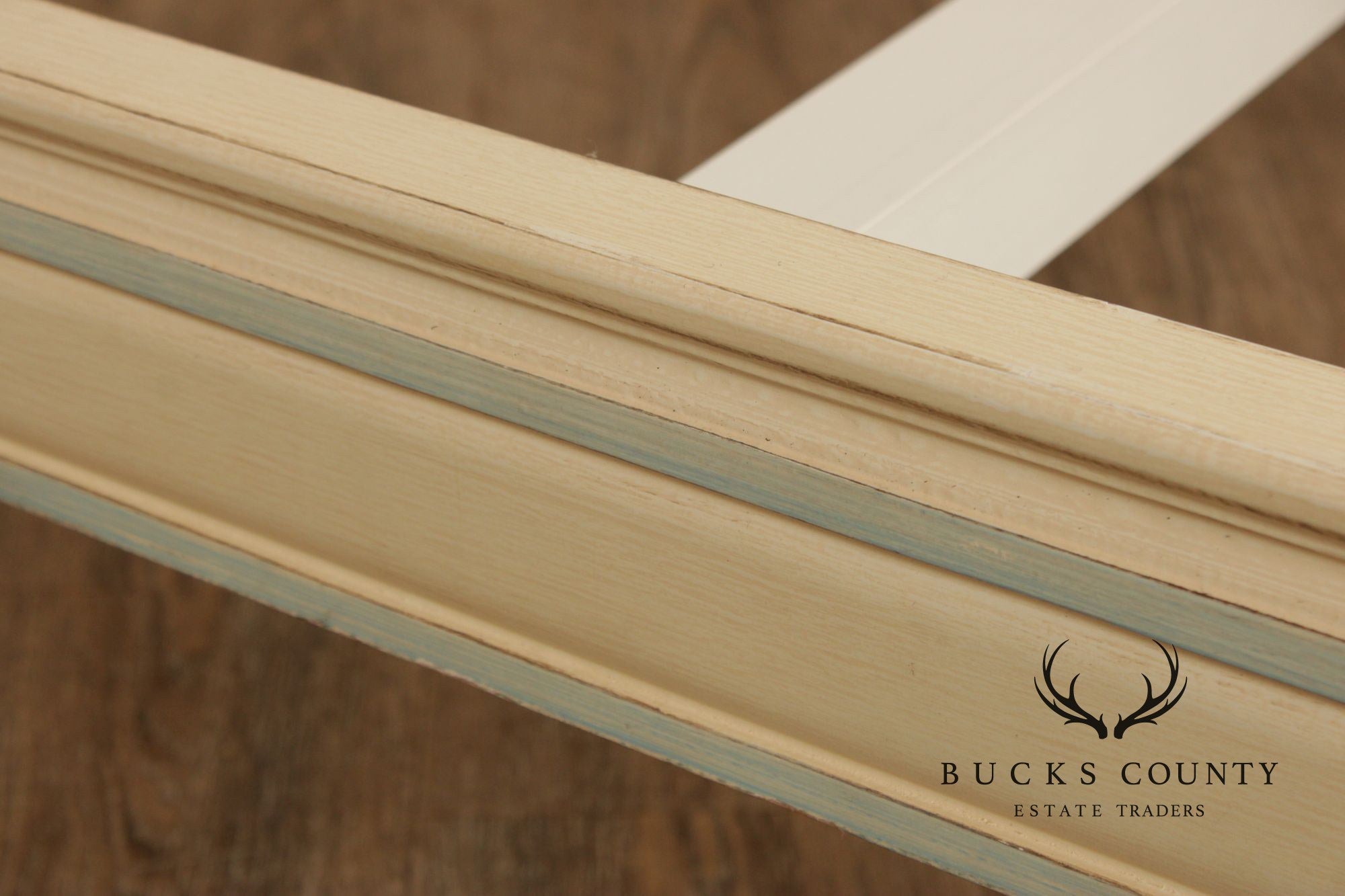French Louis XVI Style Painted And Upholstered Queen Bed