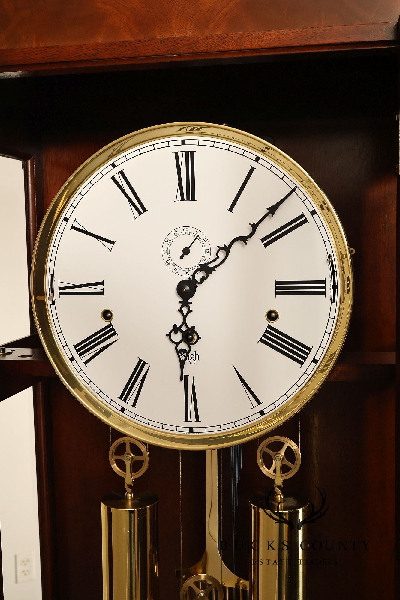 Sligh Dorset Flame Mahogany Grandfather Clock