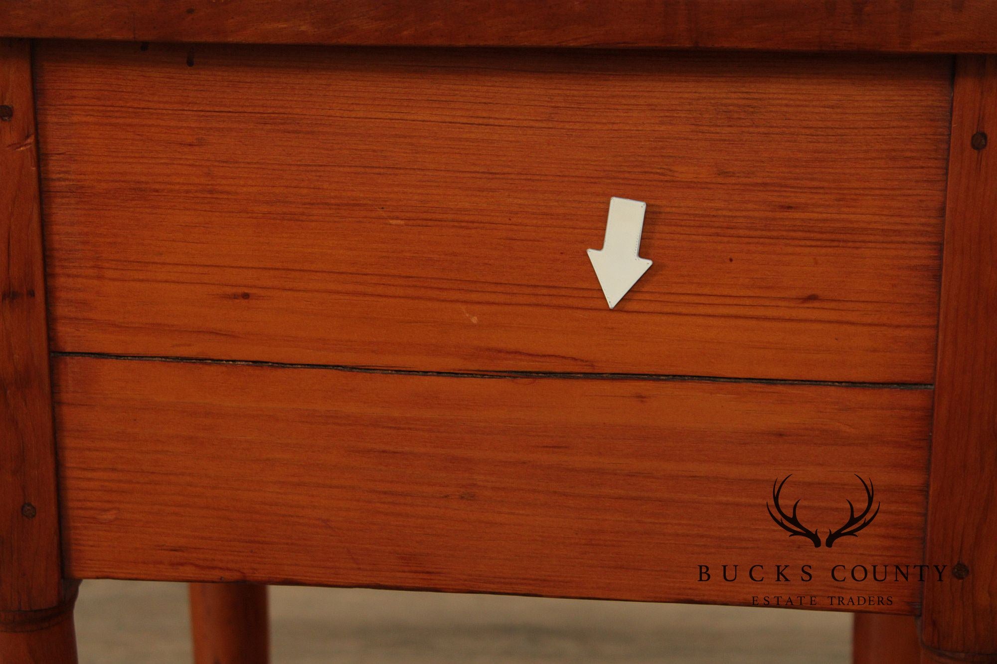 Antique Sheraton Two-Drawer Poplar Nightstand Work Table