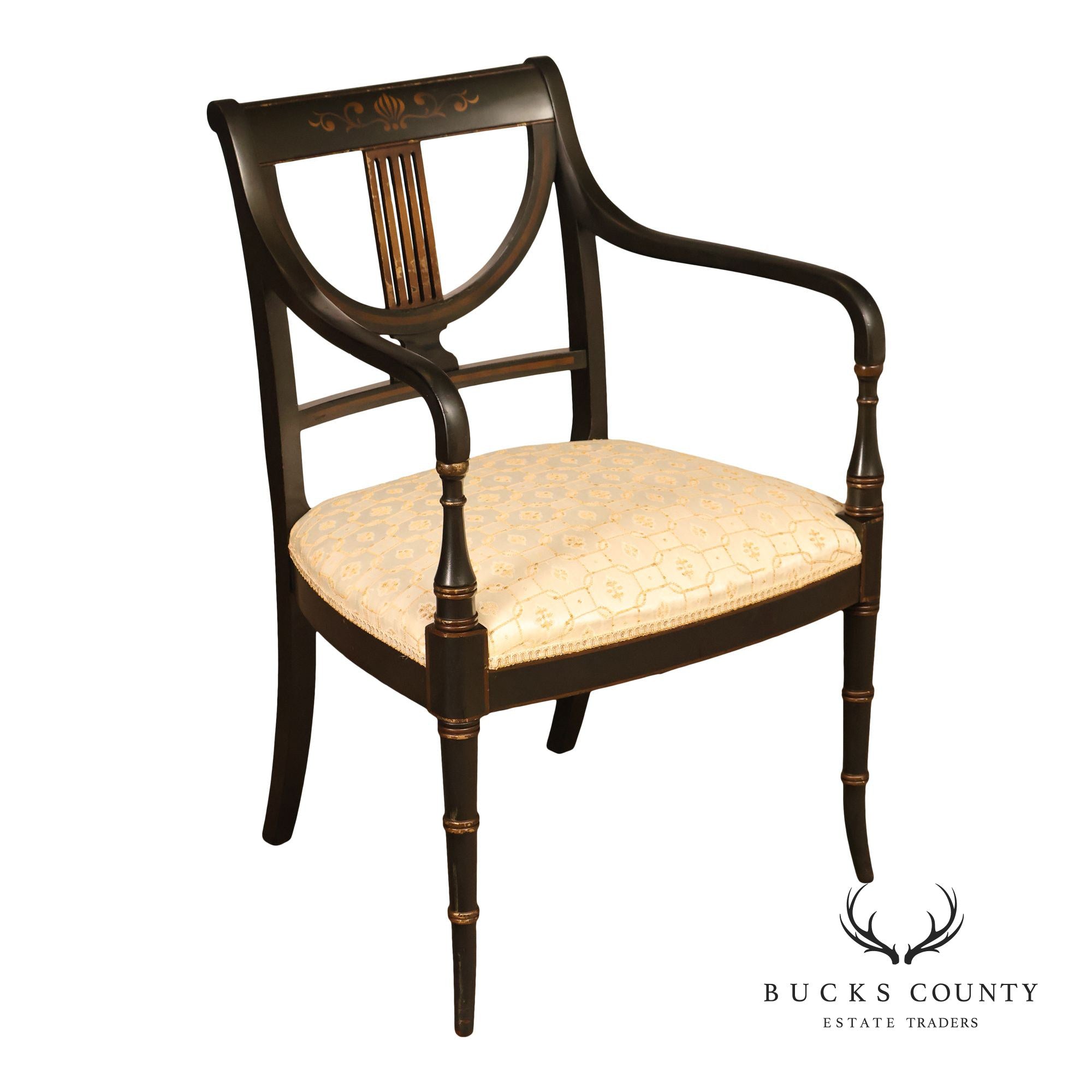 J. L. Pershing & Son Vintage Federal Style Painted Armchair