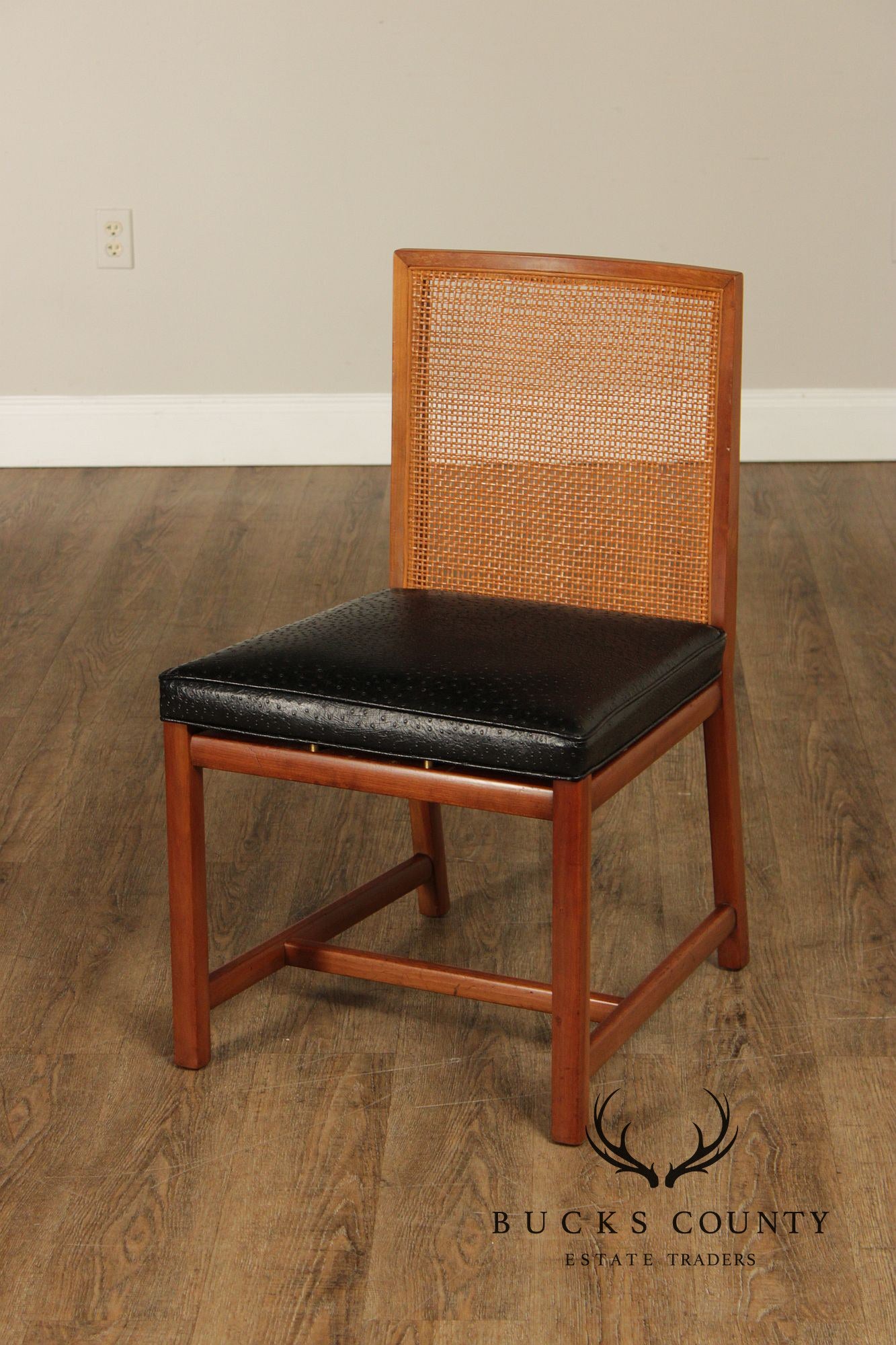 Michael Taylor For Baker Mid Century Modern Set of Six Cane Back Dining Chairs