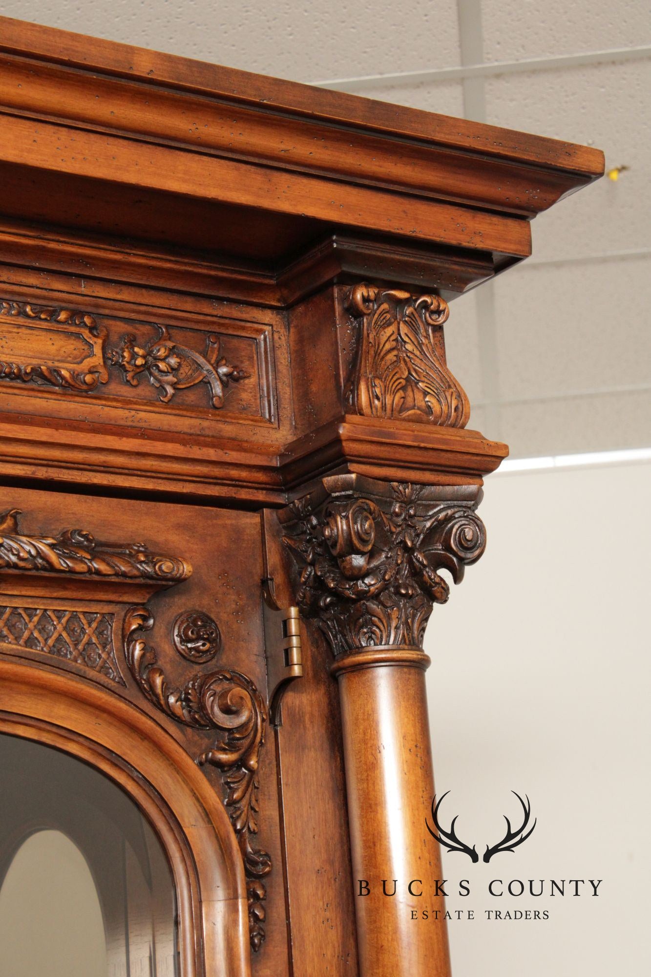 Henredon Monumental French Style Lighted Display Cabinet