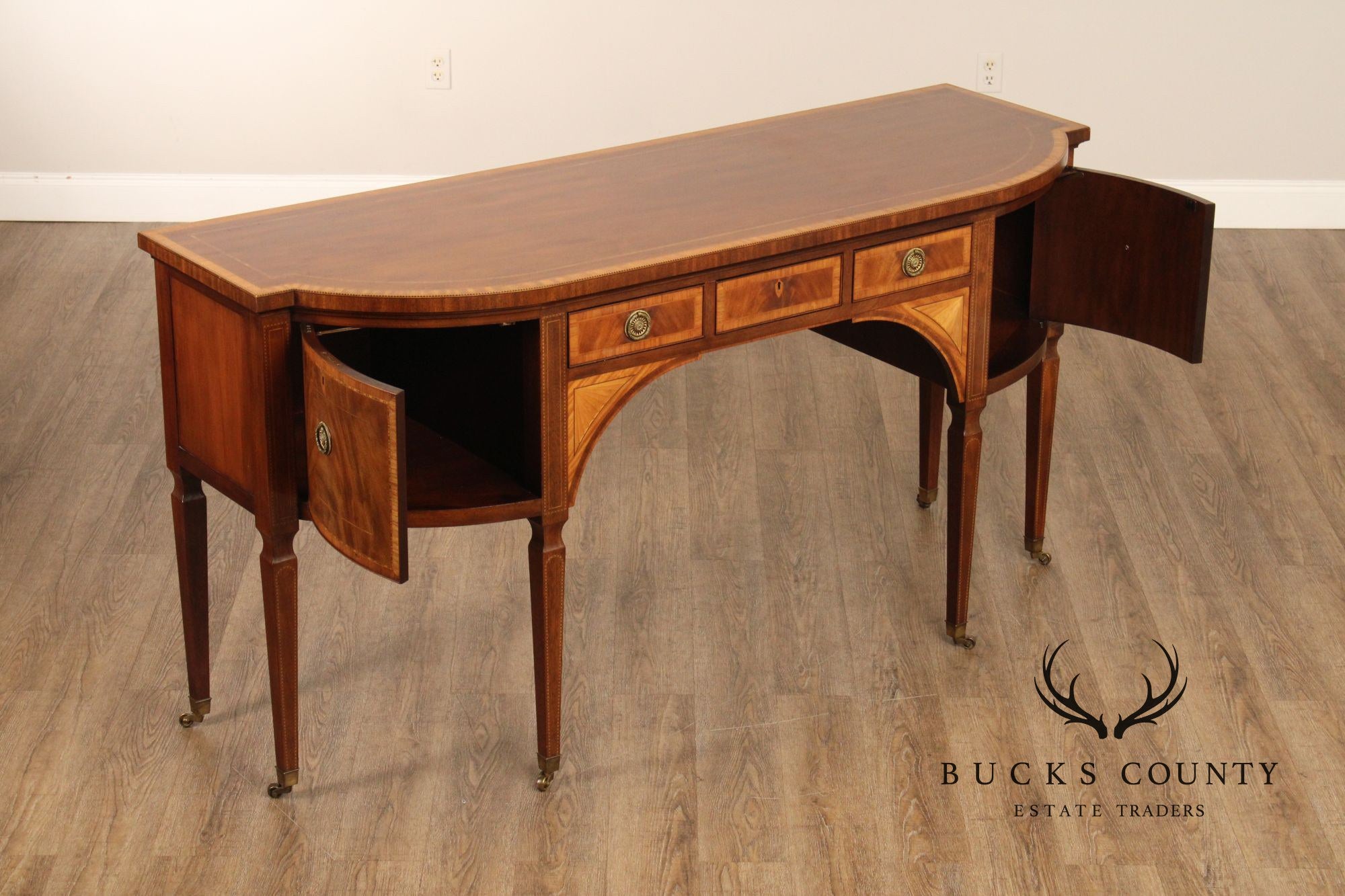 BAKER STATELY HOMES COLLECTION INLAID MAHOGANY SIDEBOARD