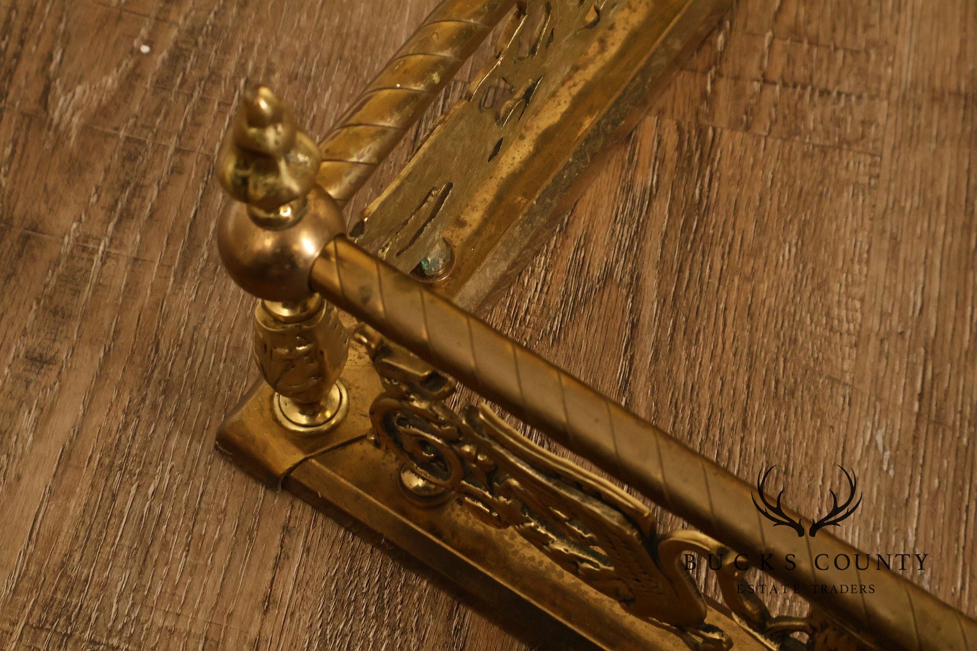 Neoclassical Style Brass Fireplace Fender