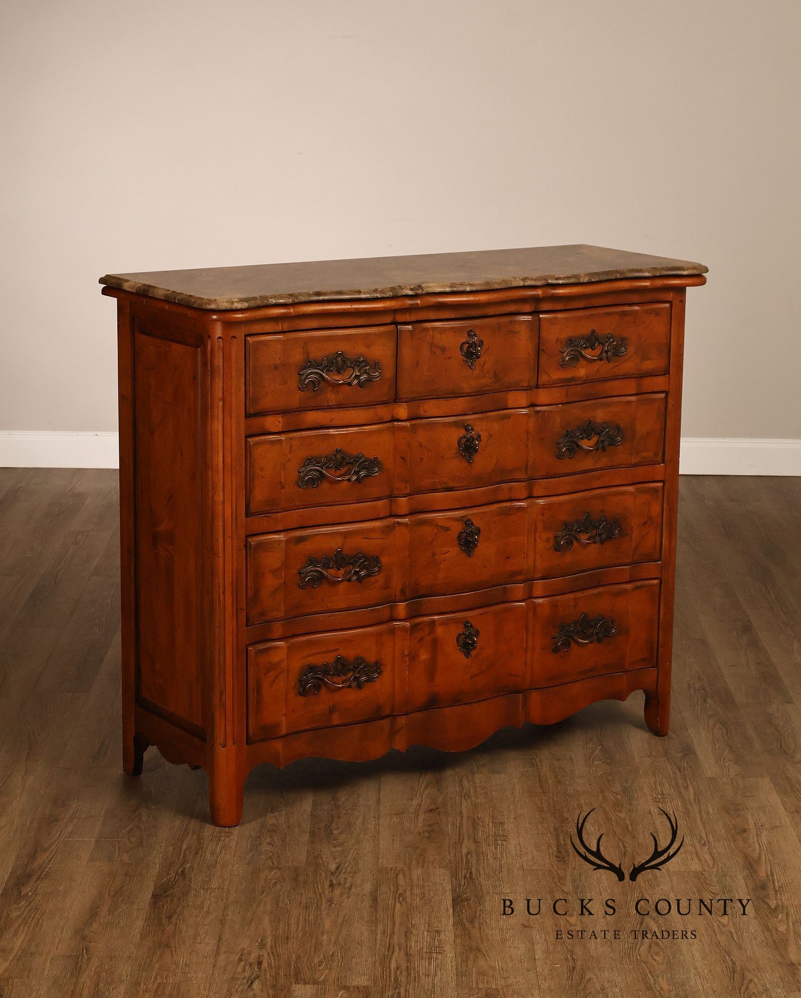 Century Furniture French Provincial Style Marble Top Chest
