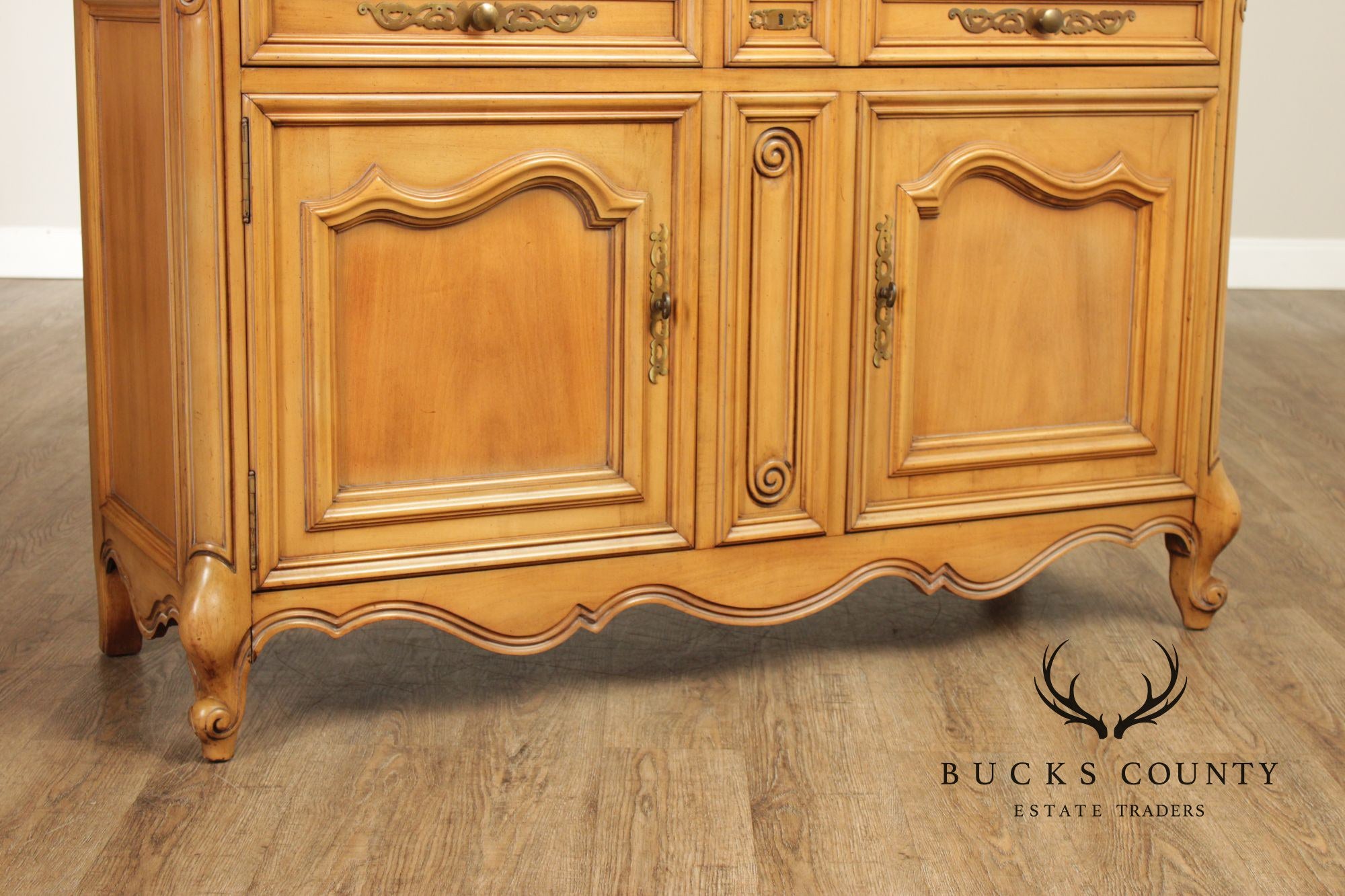 J.L. Metz Furniture French Louis XV Style Fruitwood Server Cabinet