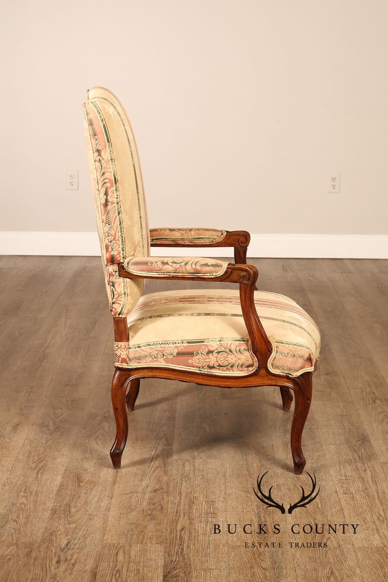 French Louis XV Style Upholstered Armchair