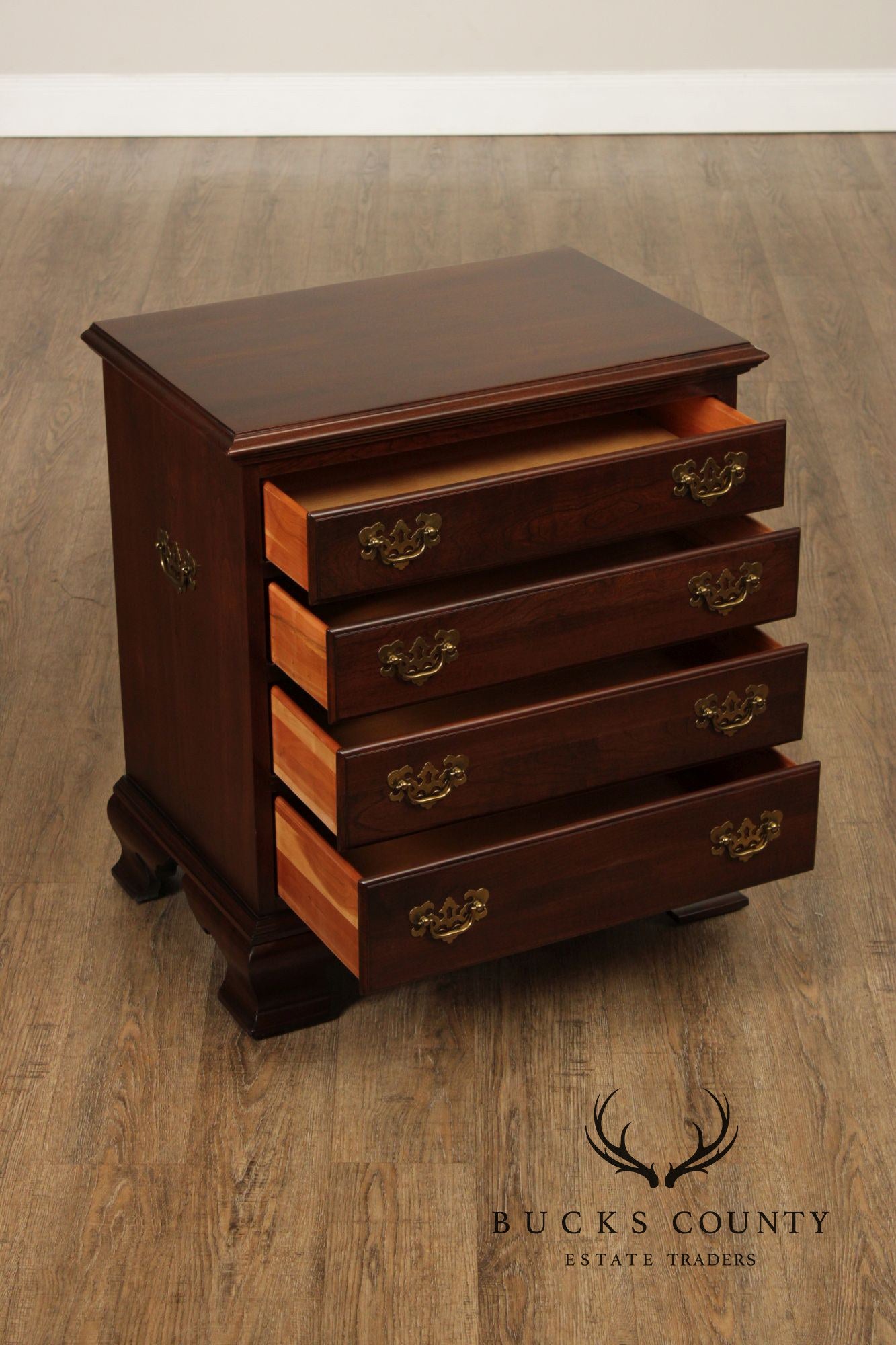 Ethan Allen Georgian Court Pair of Cherry Nightstands Chests