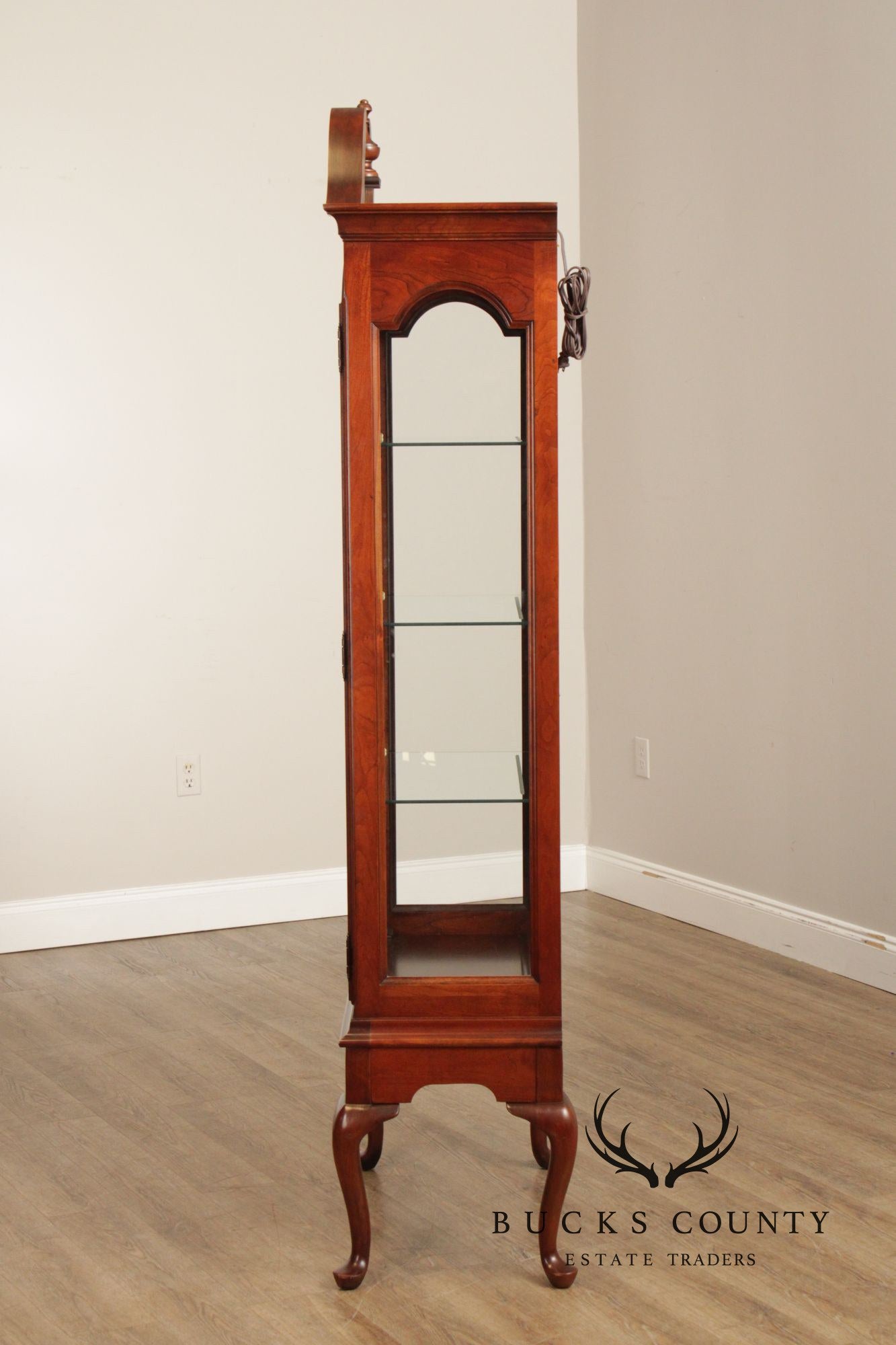 Queen Anne Style Cherry Display Cabinet