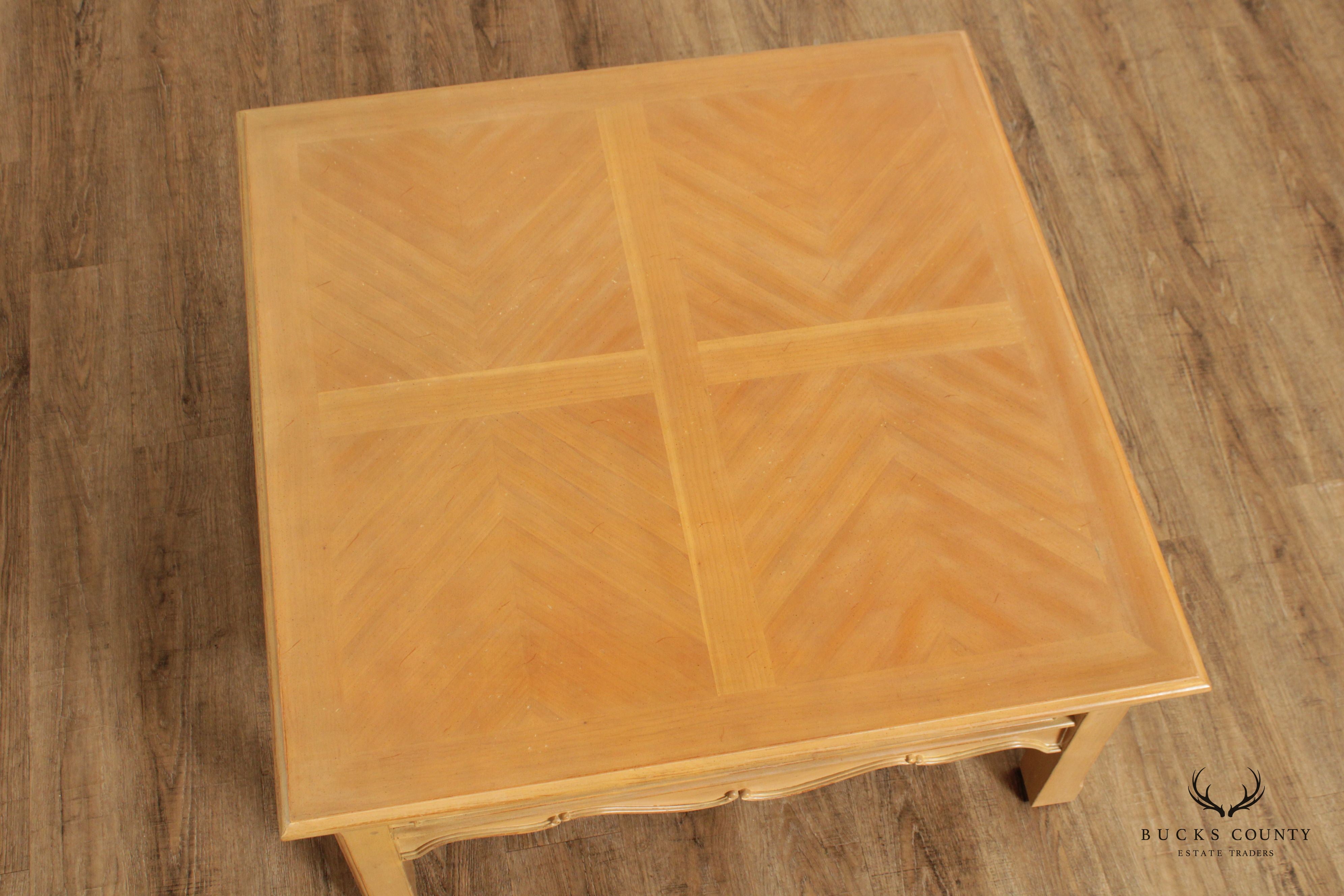The Guild Hall French Country Style Carved and Painted Coffee Table