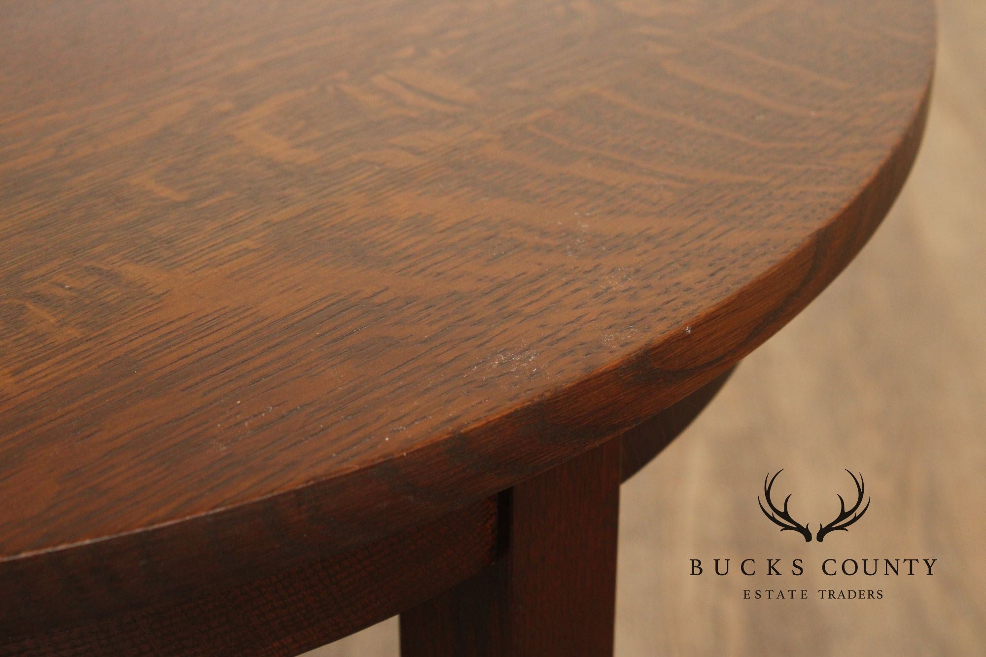 Stickley Mission Collection Oak Round Lamp Table