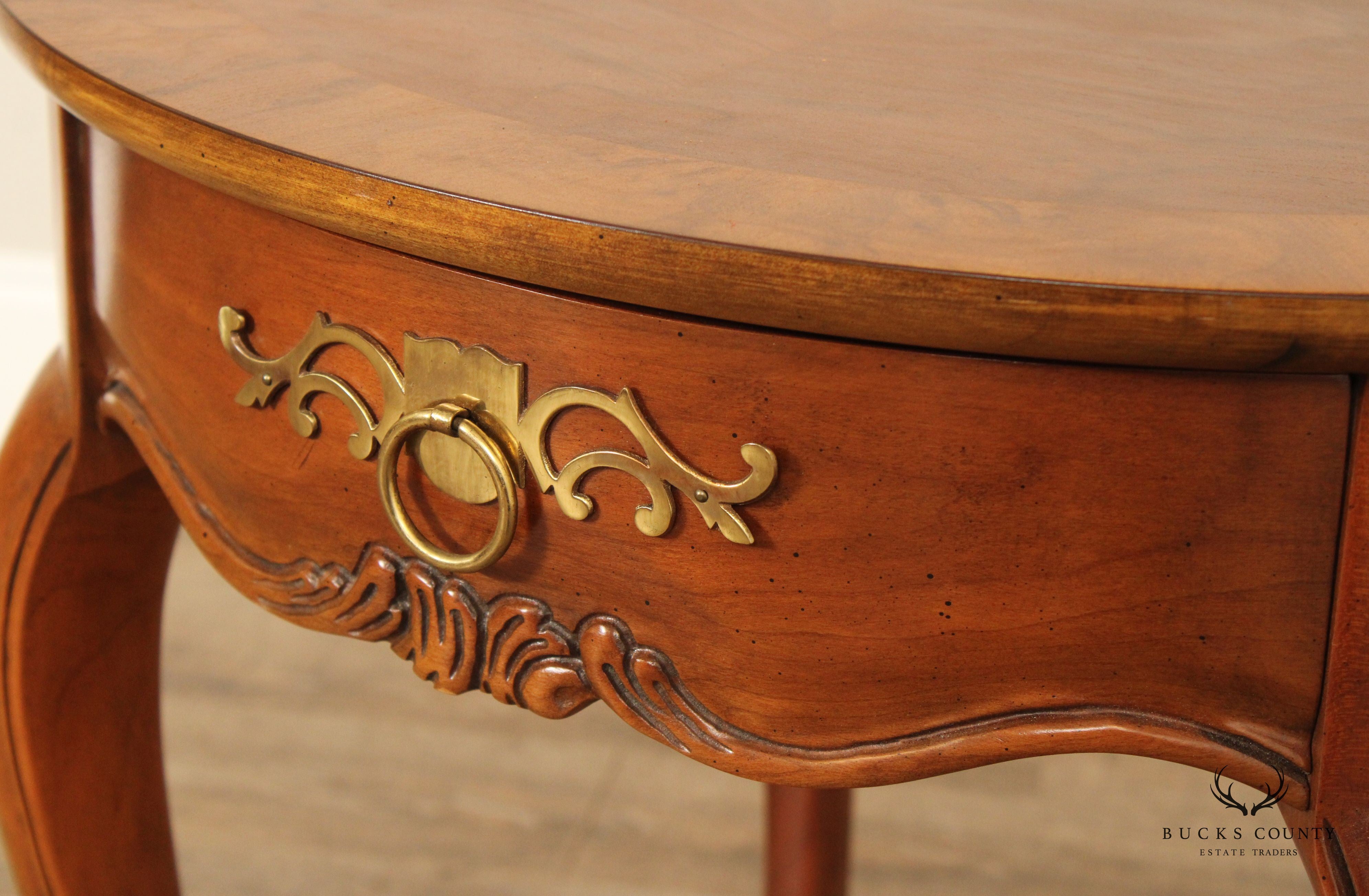 Baker Furniture French Country Style Walnut Side Table