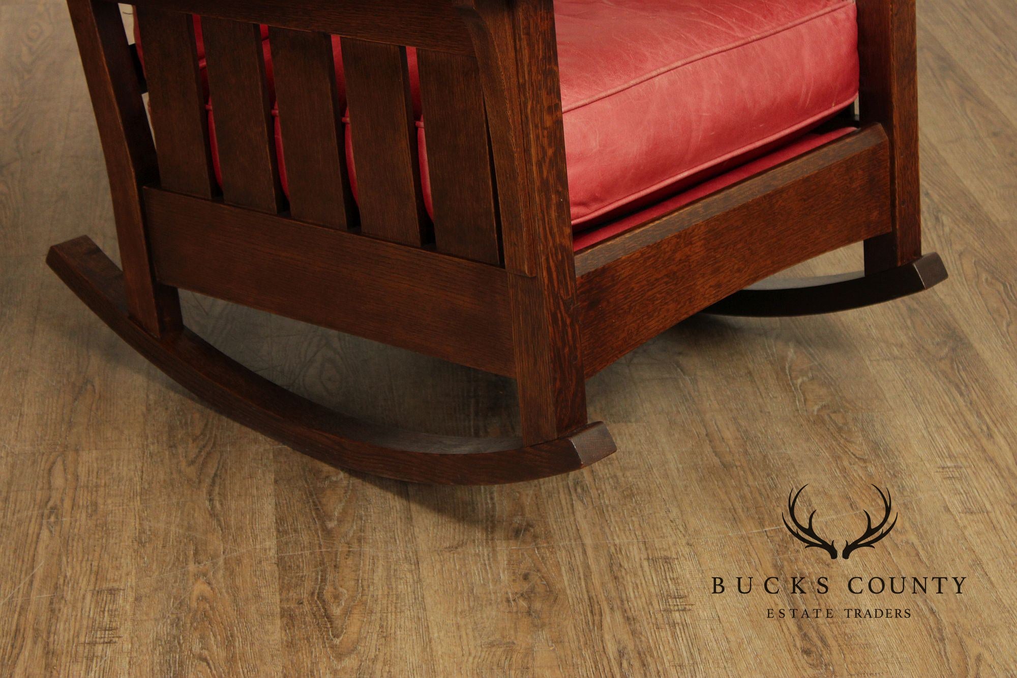 Stickley Mission Collection Oak And Leather Rocker