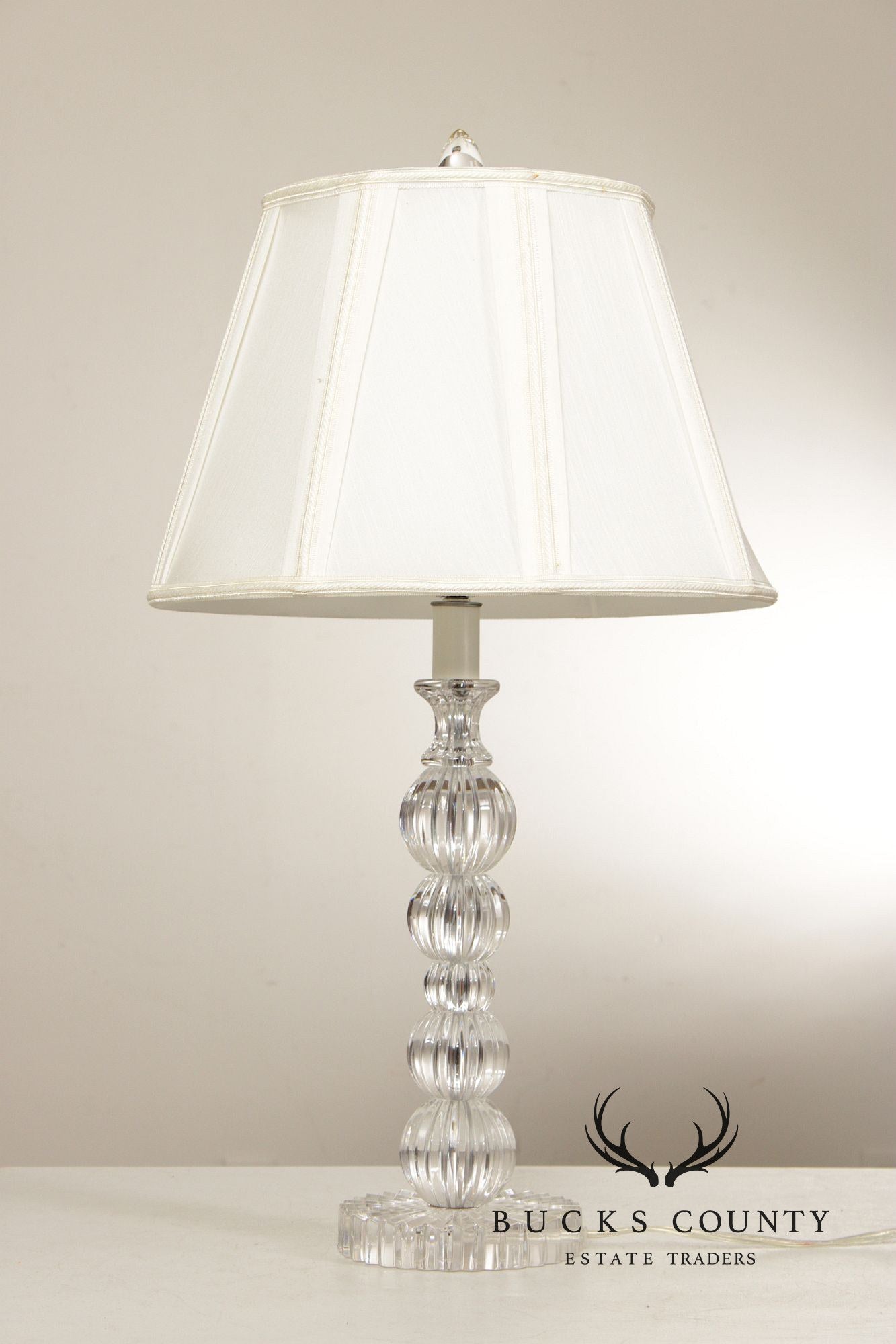 Bradburn Gallery Contemporary Pair of Glass and Lucite Table Lamps