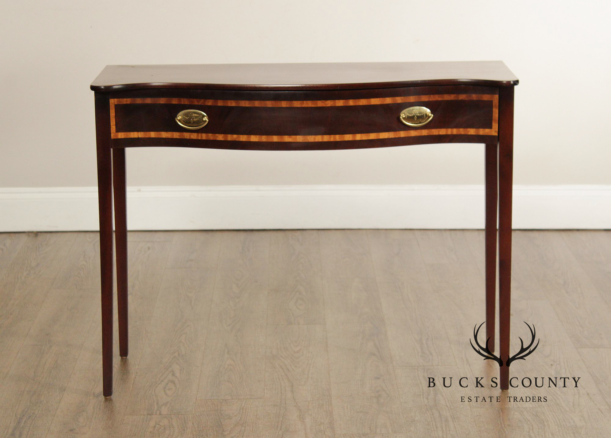 Federal Style Inlaid Mahogany Narrow Console Table