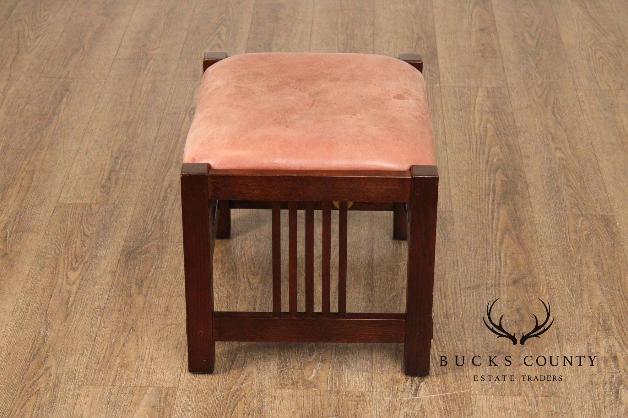 Stickley Mission Collection Oak and Leather Footstool