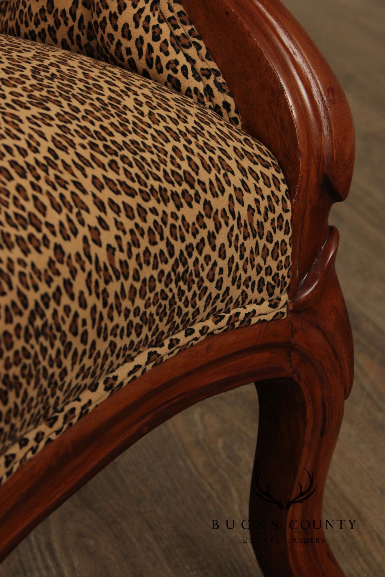 Antique Victorian Carved Walnut Frame Tufted Sofa