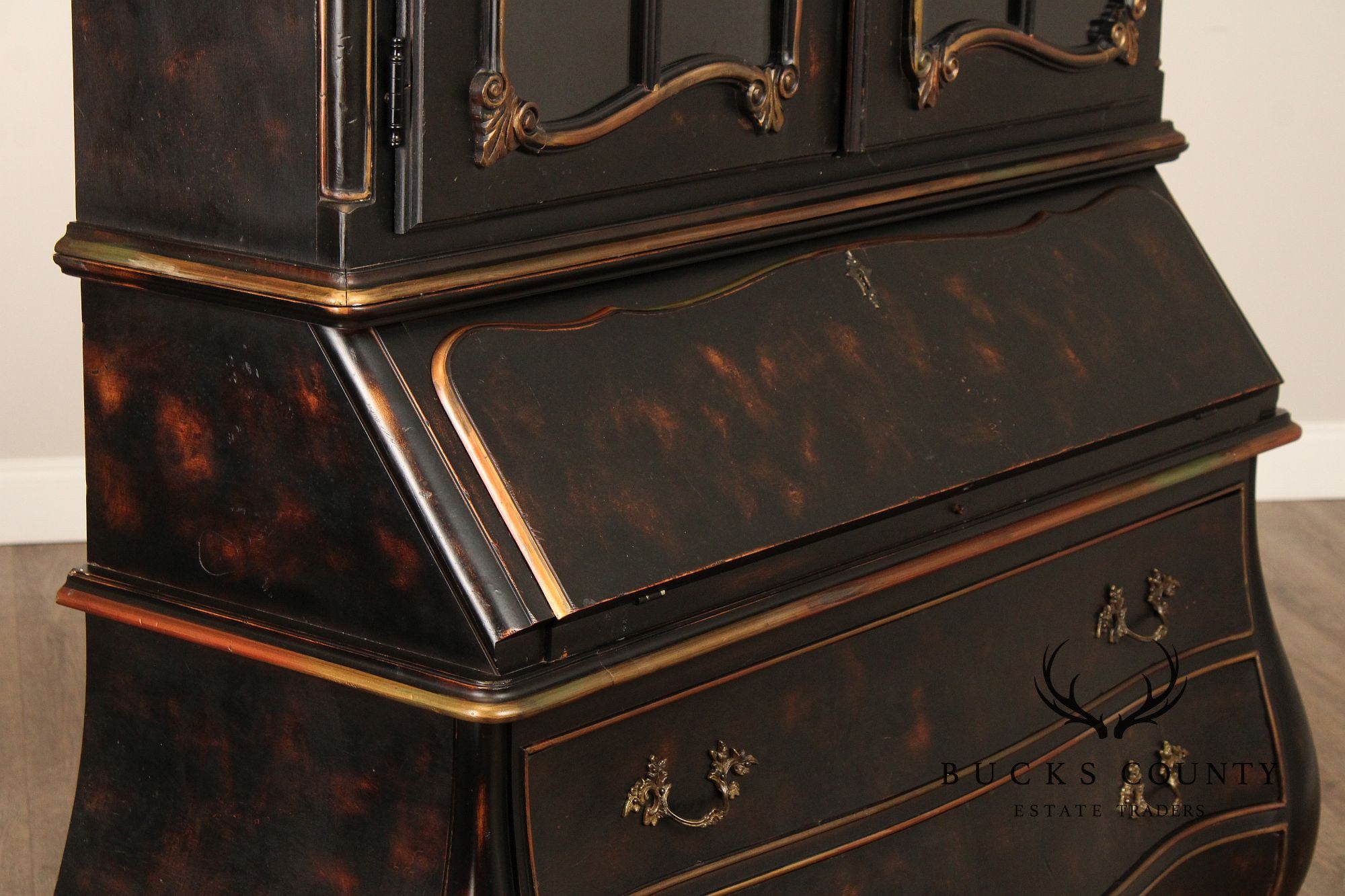 Hekman Italian Rococo Style Bombe Secretary Writing Desk