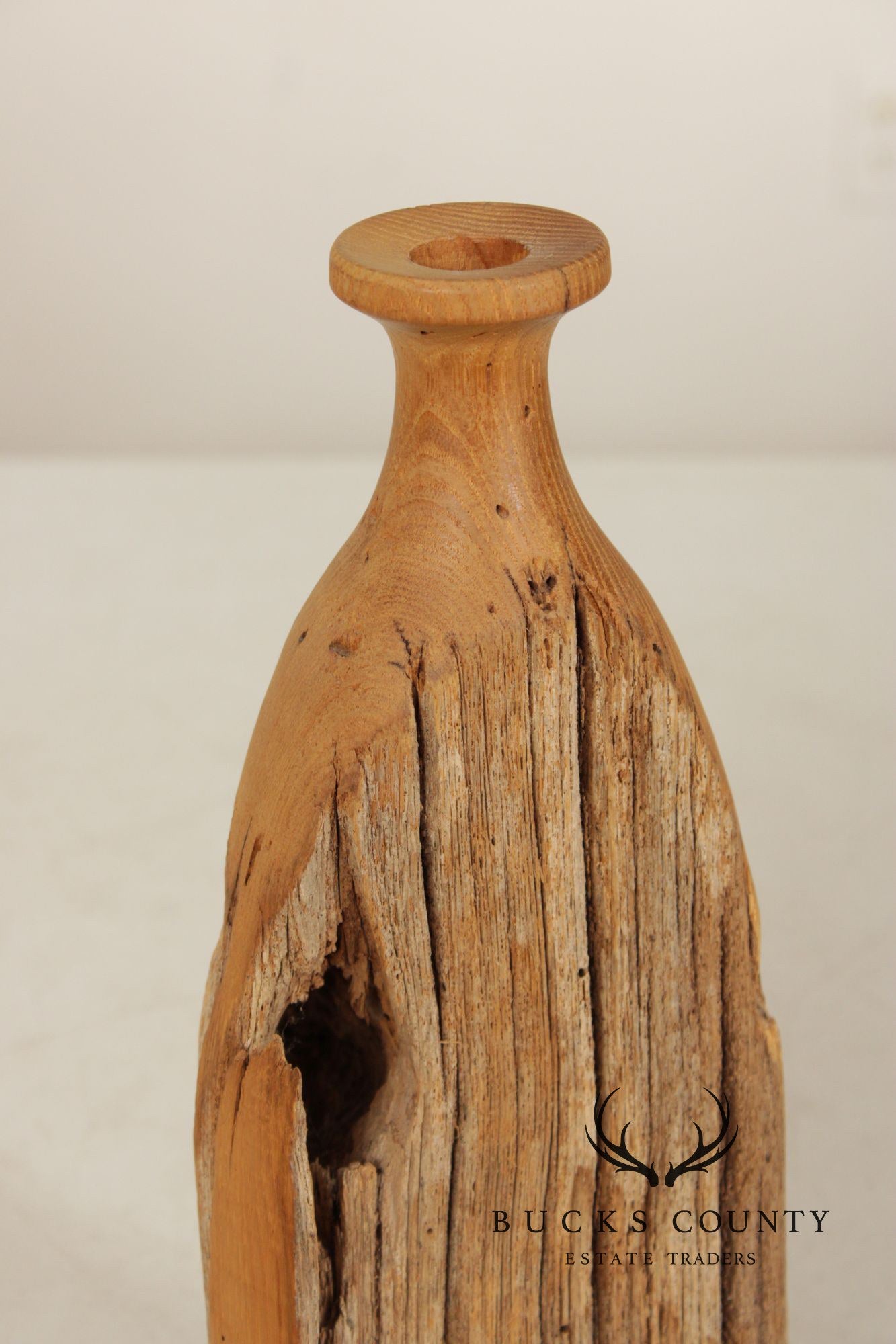 Vintage Set of Three Carved Wood Bottles