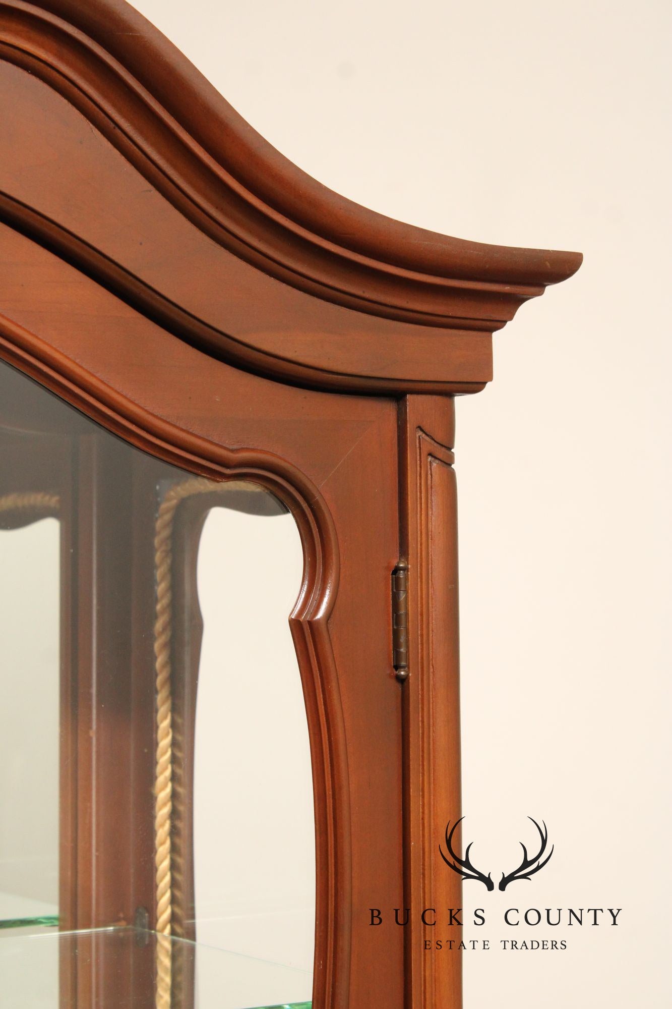 French Style Vintage Glass Curio Vitrine Cabinet