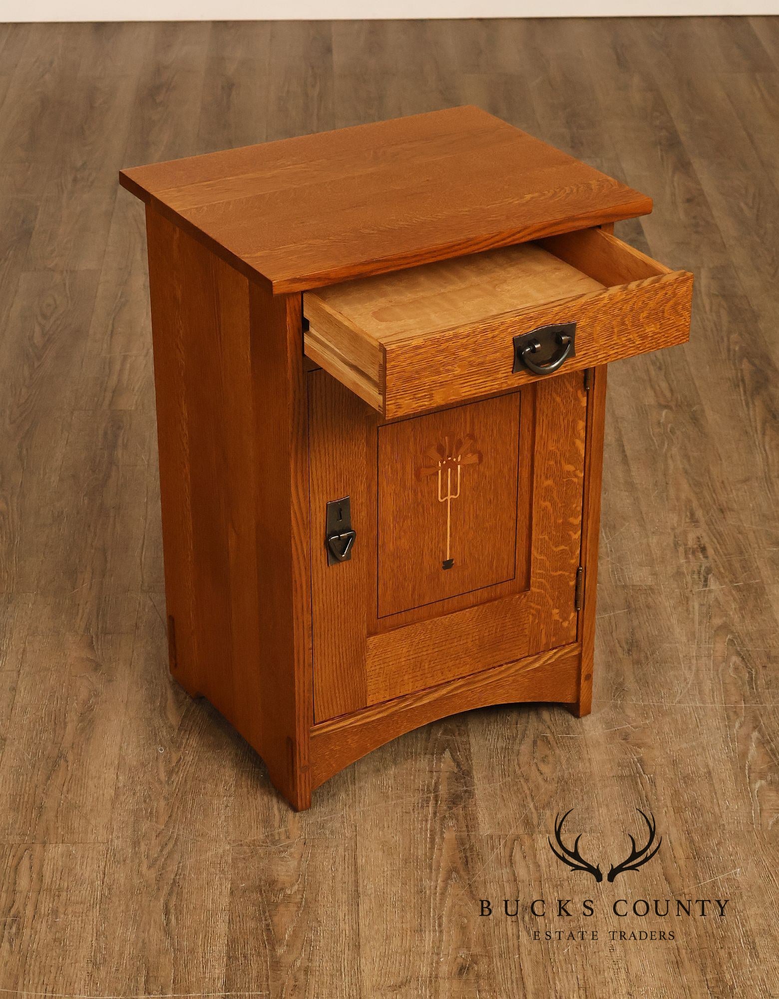 Stickley Mission Oak Harvey Ellis Inlaid Nightstand