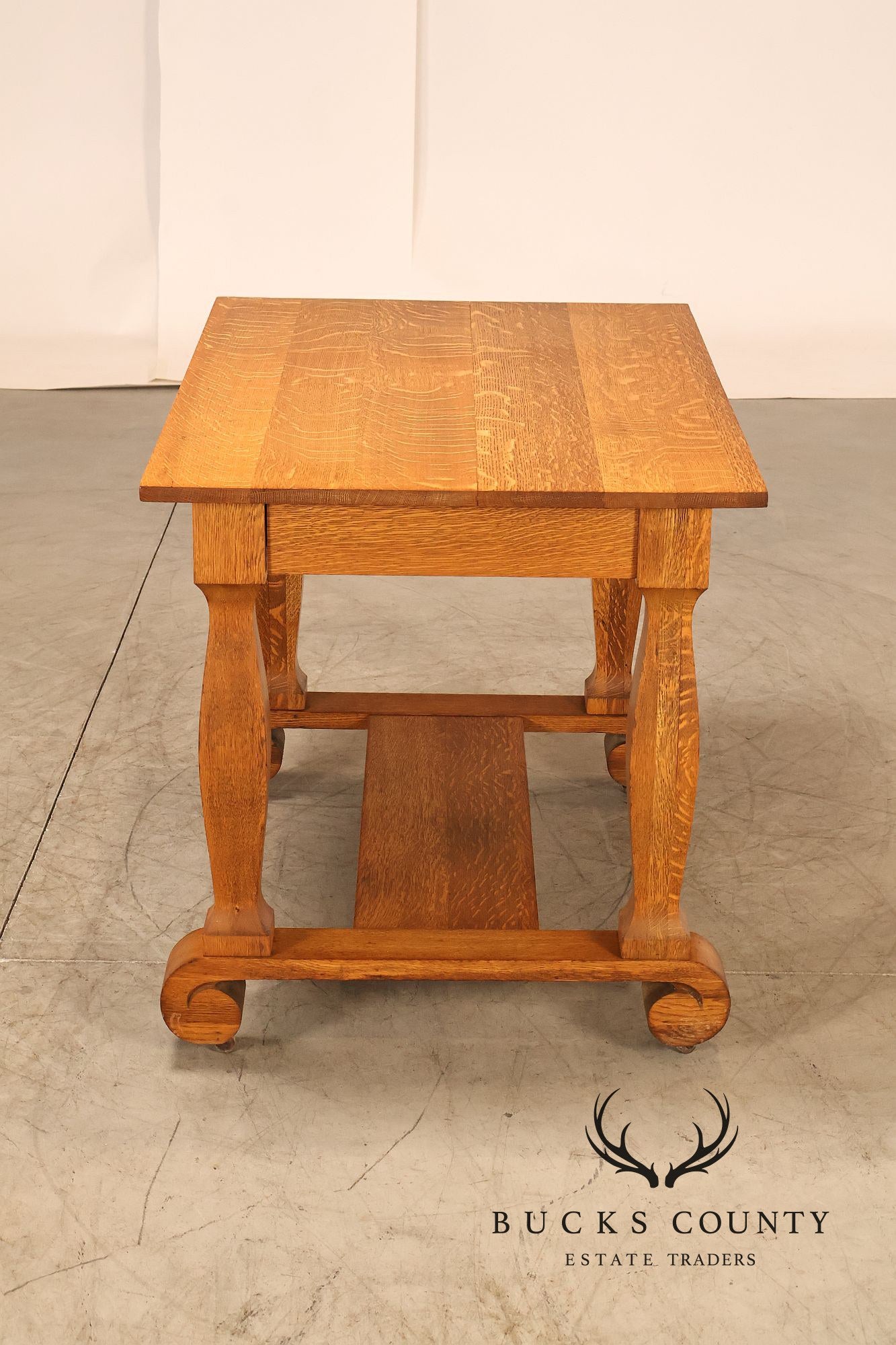 Empire Style Antique Oak Library Table