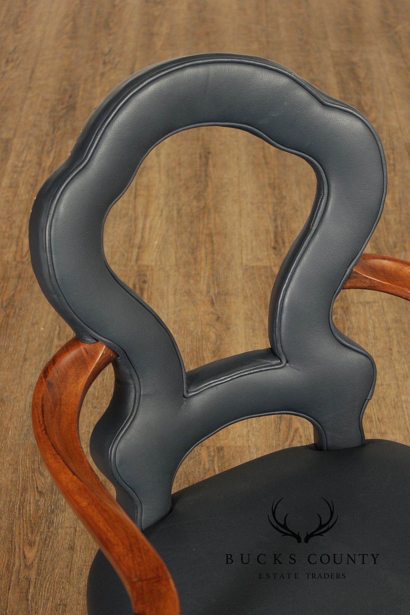Century Furniture Set of Four Leather Armchairs