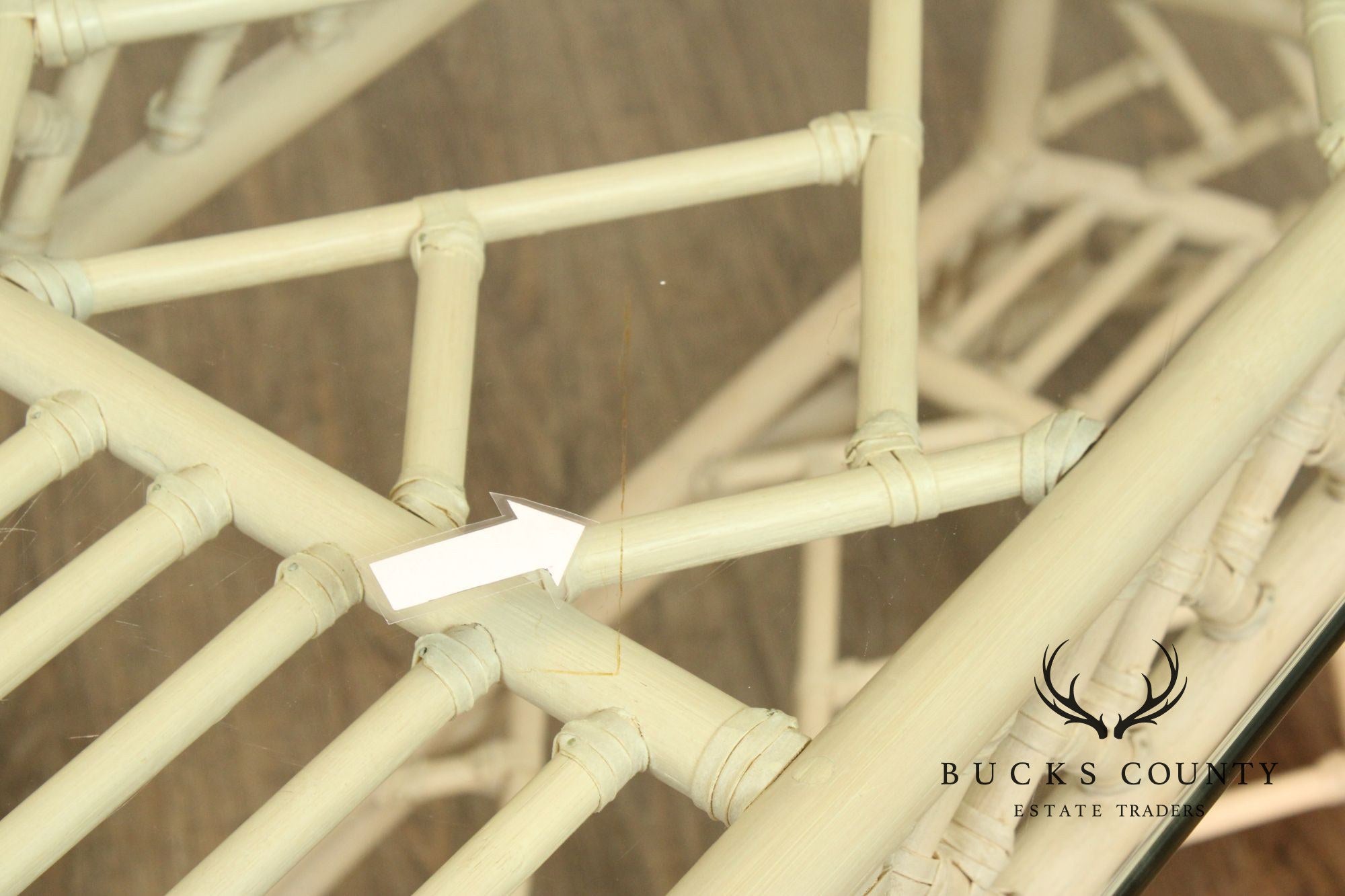 Ficks Reed Glass Top Rattan Console