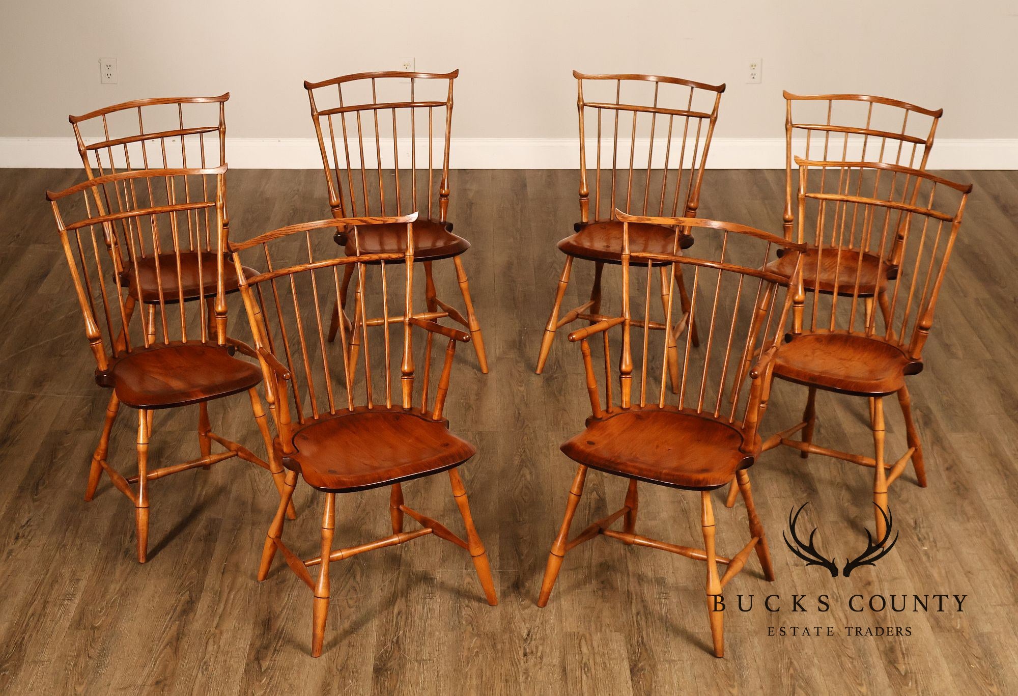 D.R. Dimes Set of Eight Bird Cage Dining Chairs