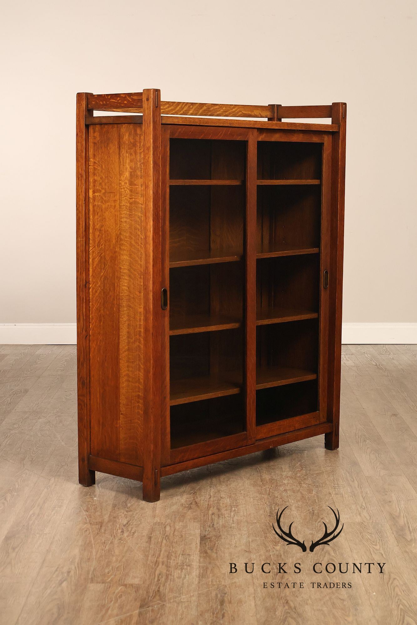 Harden Furniture Co. Antique Arts And Crafts Two Sliding-Door Bookcase