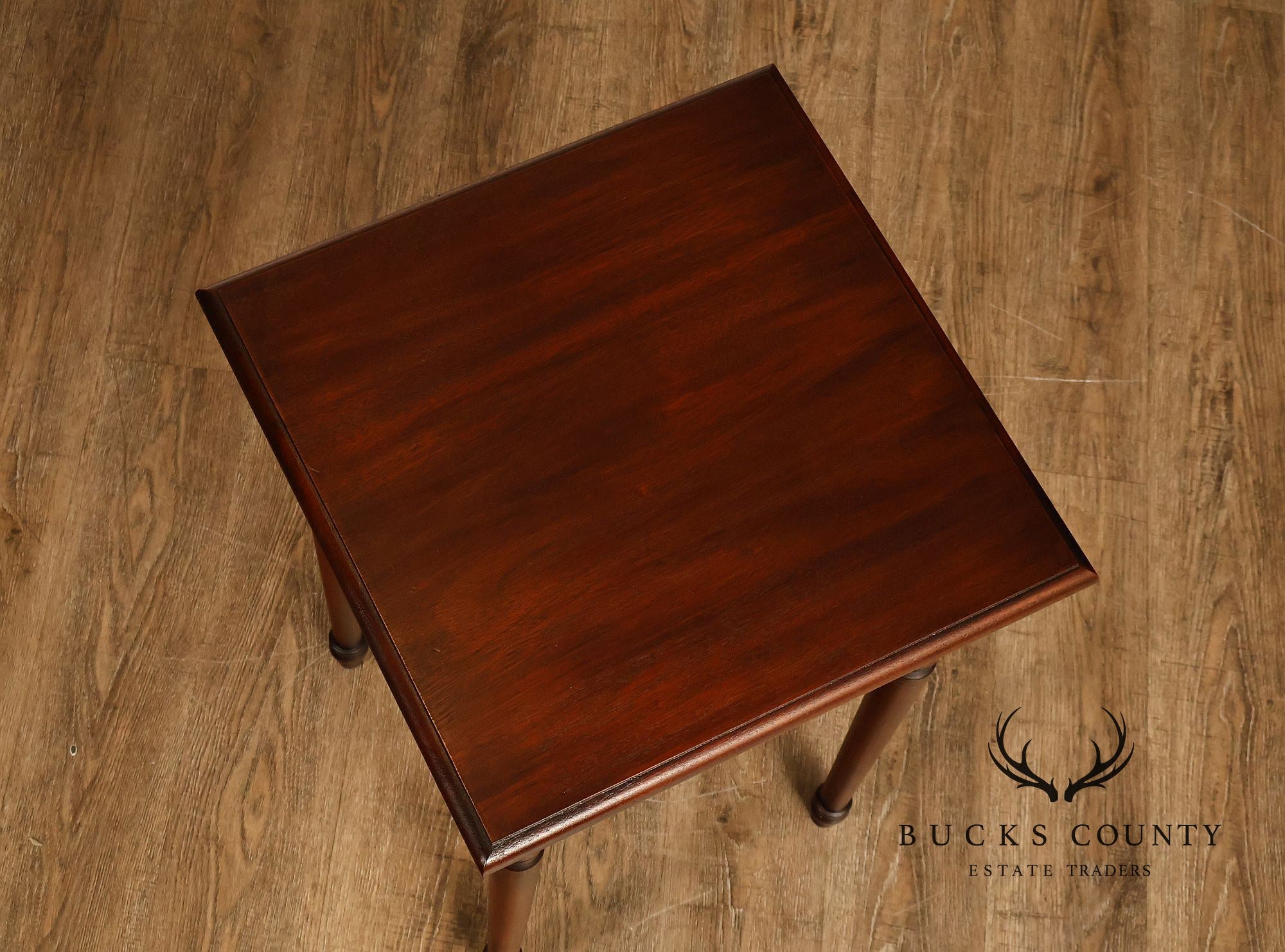 Bench Made Pair Of Sheraton Style Solid Mahogany Nightstands End Tables