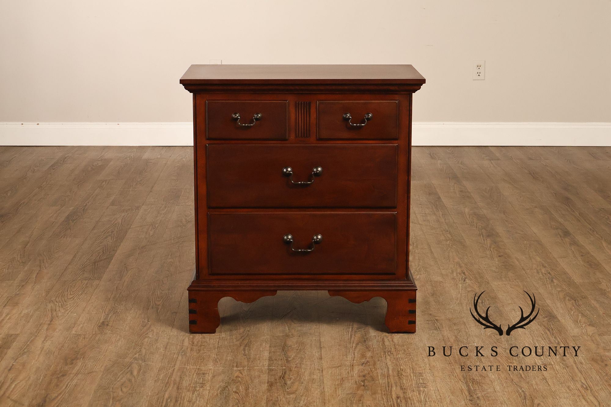 Pennsylvania House Chippendale Style Pair of Cherry Nightstands