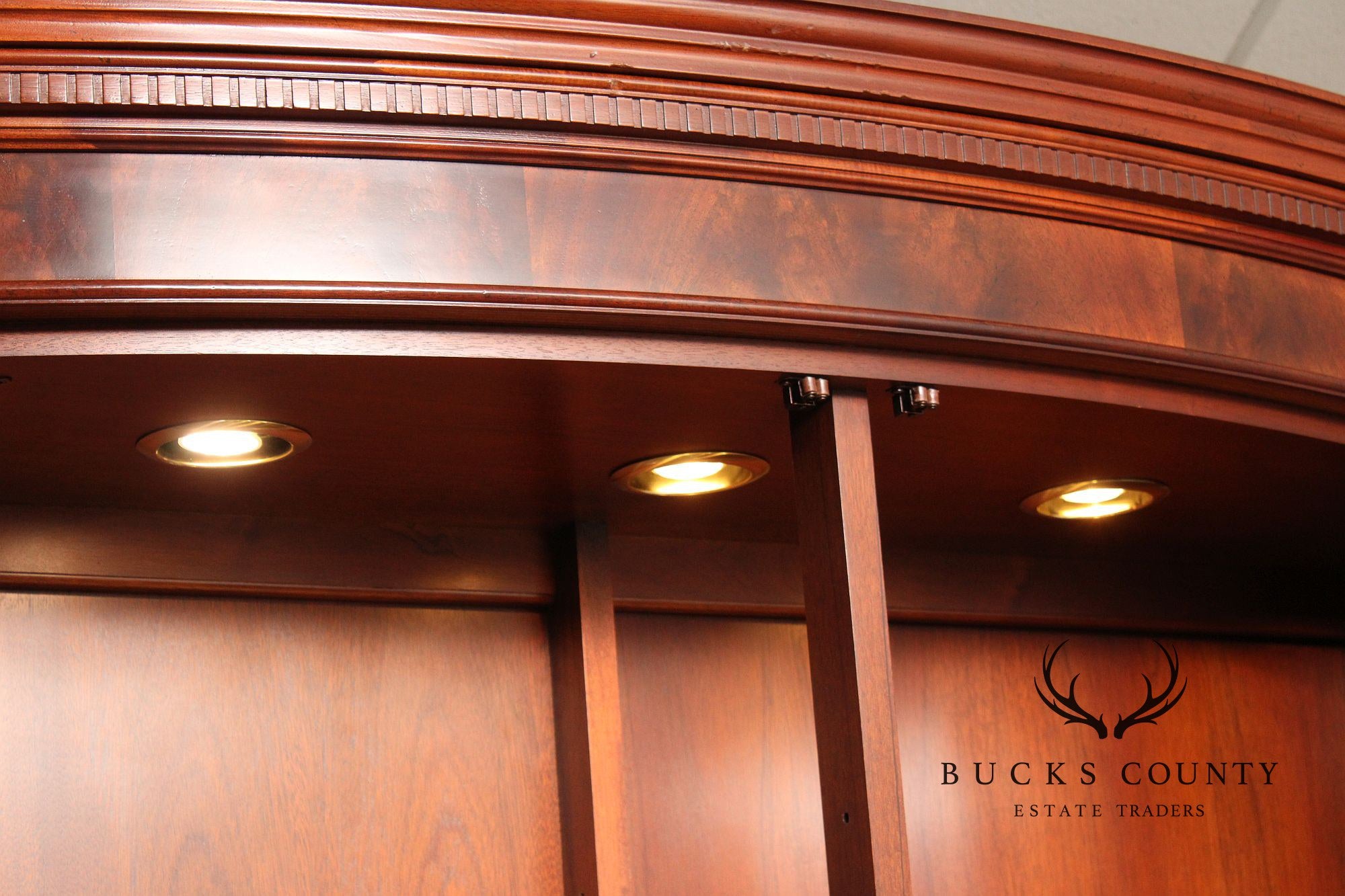 Baker Historic Charleston Collection Large Mahogany Bow Front China Cabinet