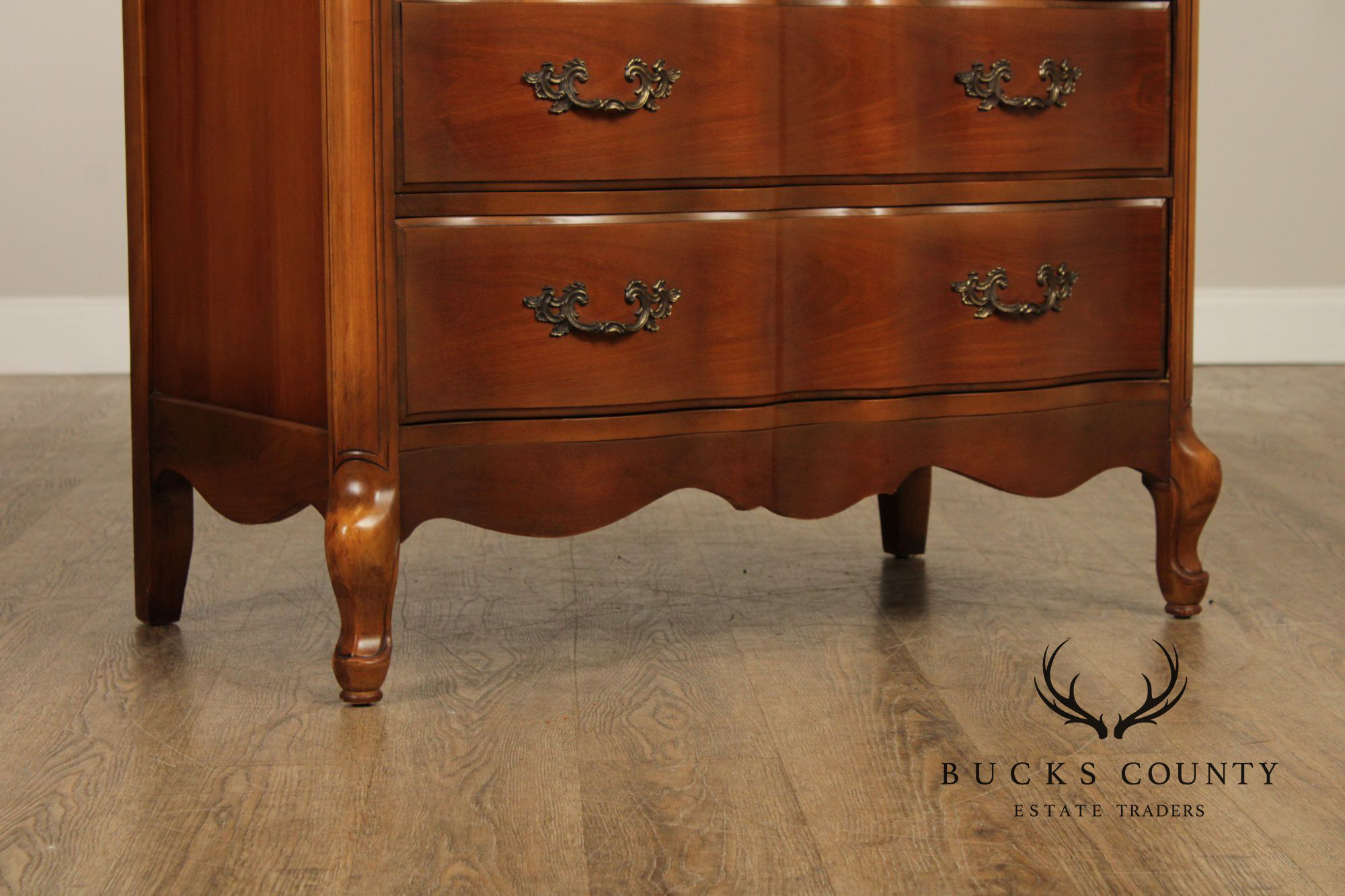 French Provincial Style Vintage Cherry Chest on Chest