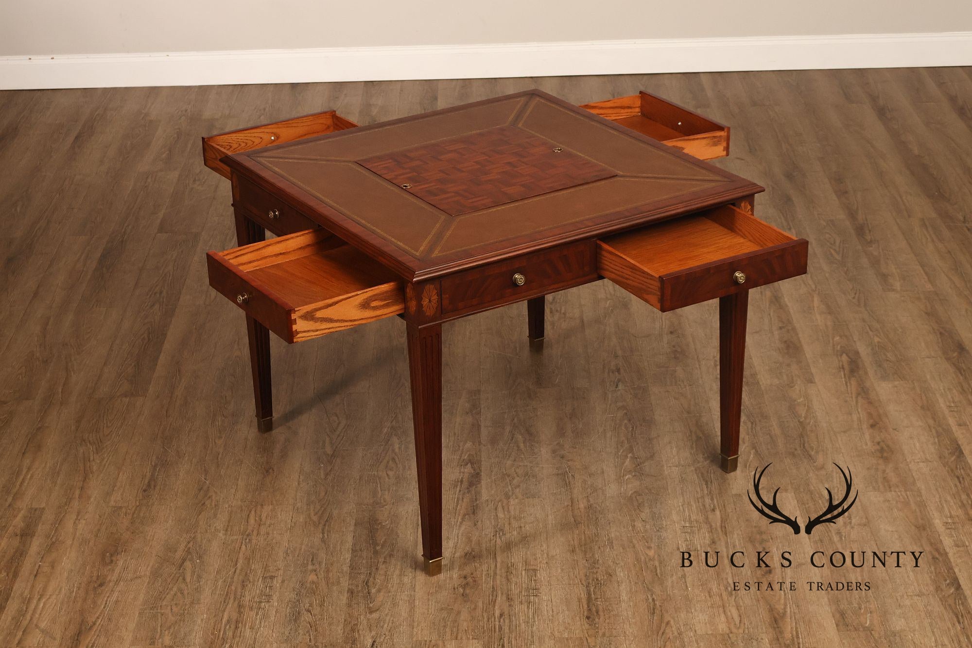 Scarborough House Federal Style Inlaid Mahogany Square Game Table