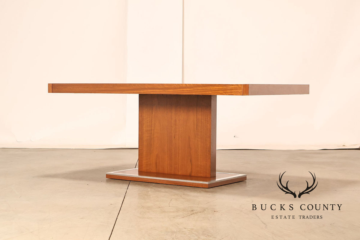 Milo Baughman Walnut Pedestal Dining Table