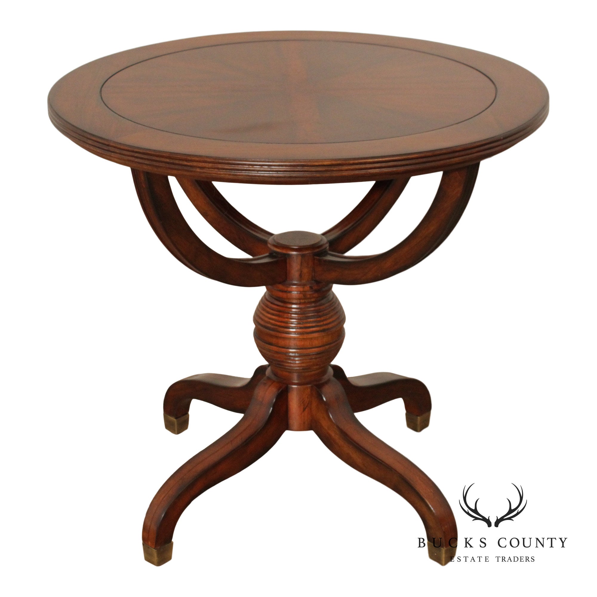 Regency Style Mahogany Round Top Side Table