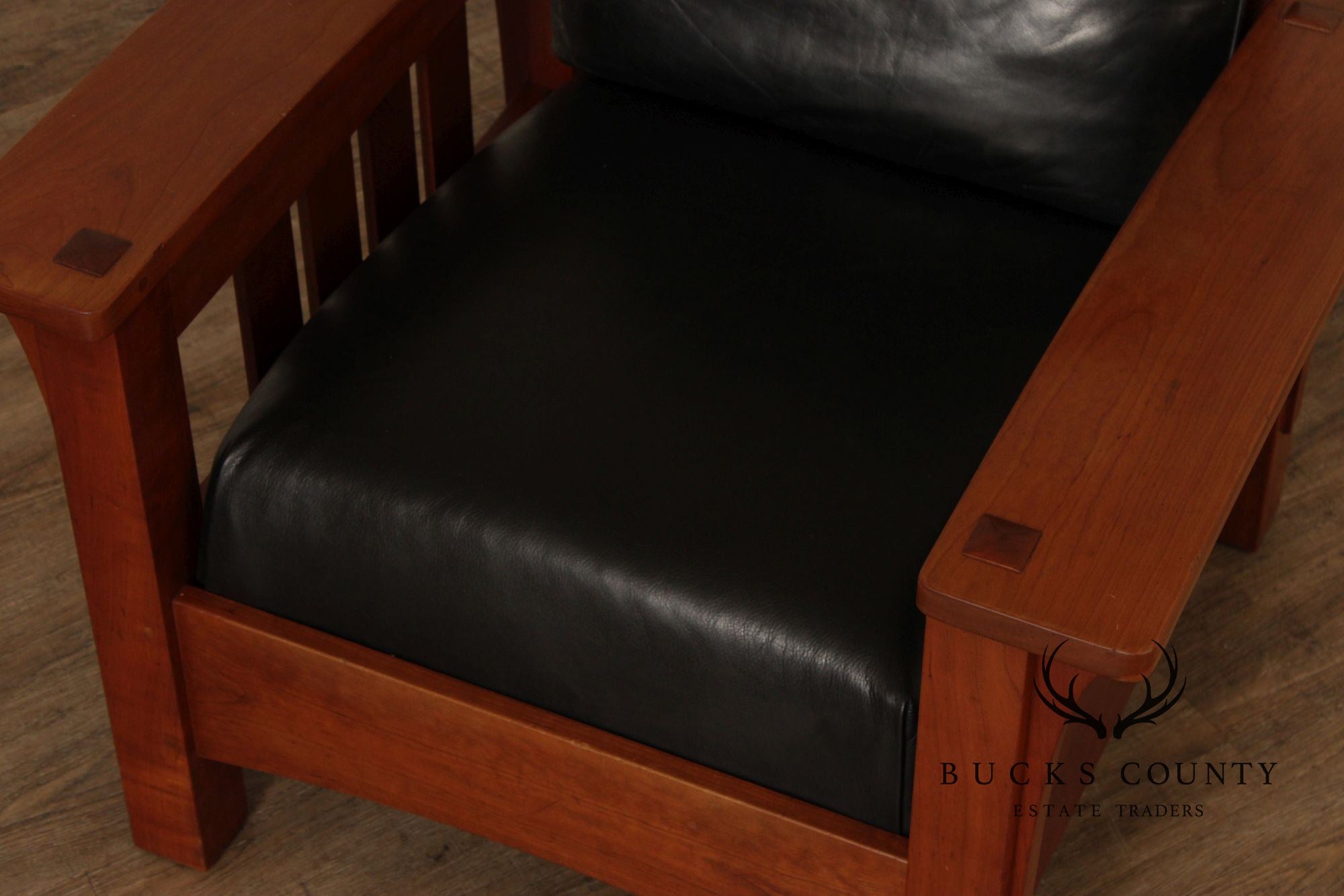 Stickley Mission Collection Bow Arm Morris Chair and Ottoman