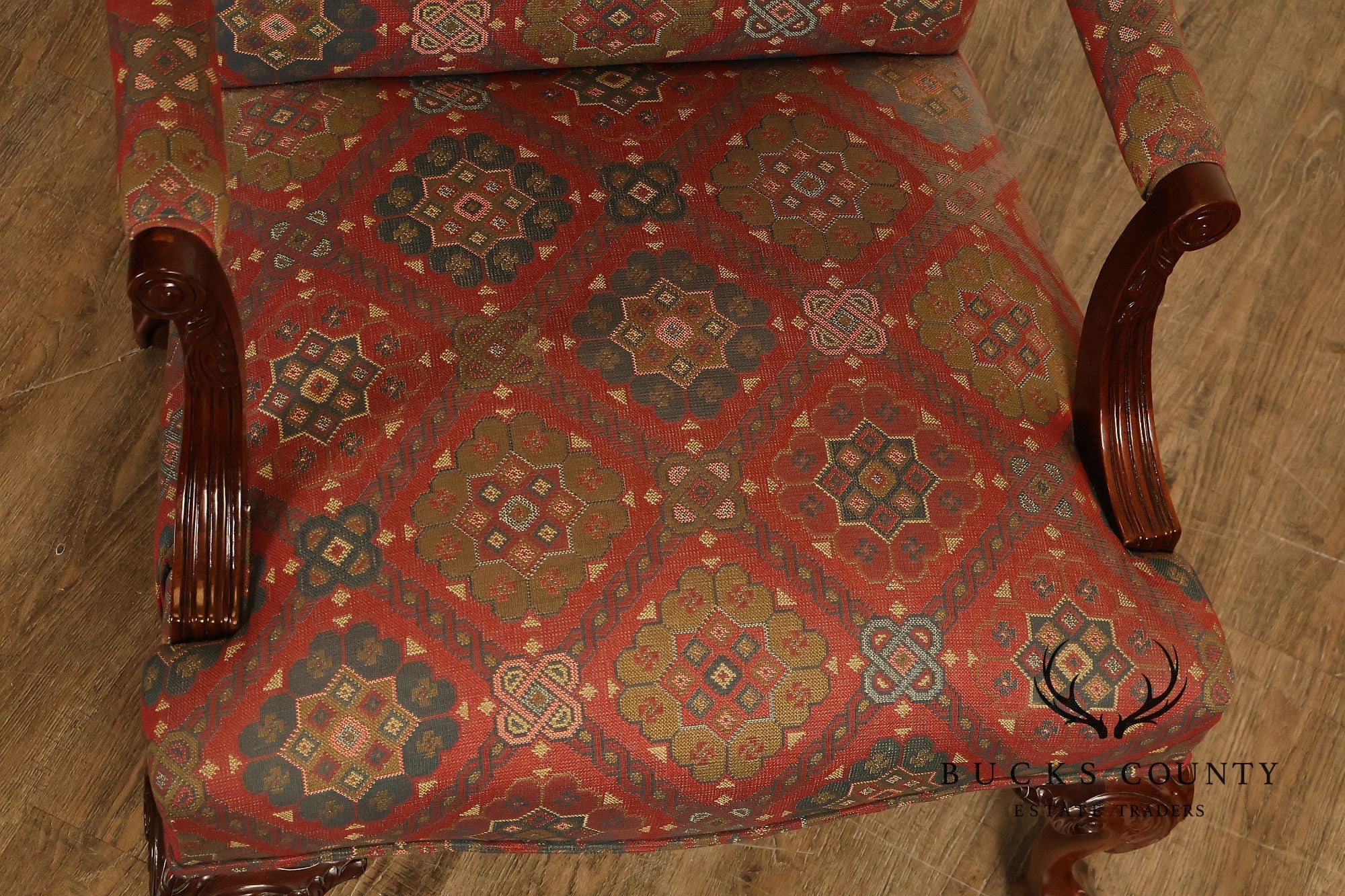 Henredon Chippendale Style Mahogany Library Armchair
